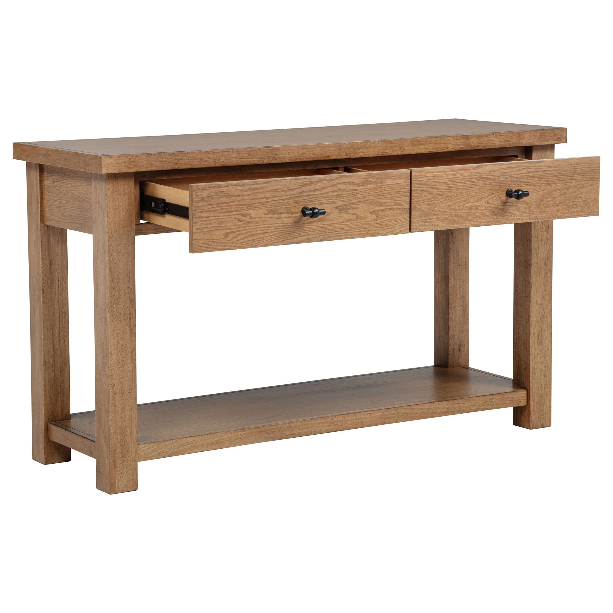 Beasley 2-Drawer Wood Console Table Golden Oak - Image 4