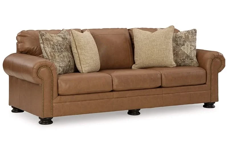 Beau Silt Top Grain Leather Traditional Living Room Set Includes Sofa and Loveseat - Image 7