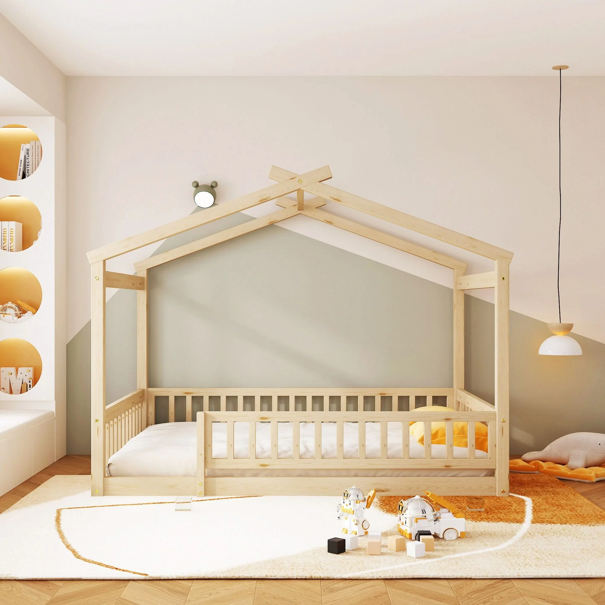Bed House Bed Frame With Fence - Image 13