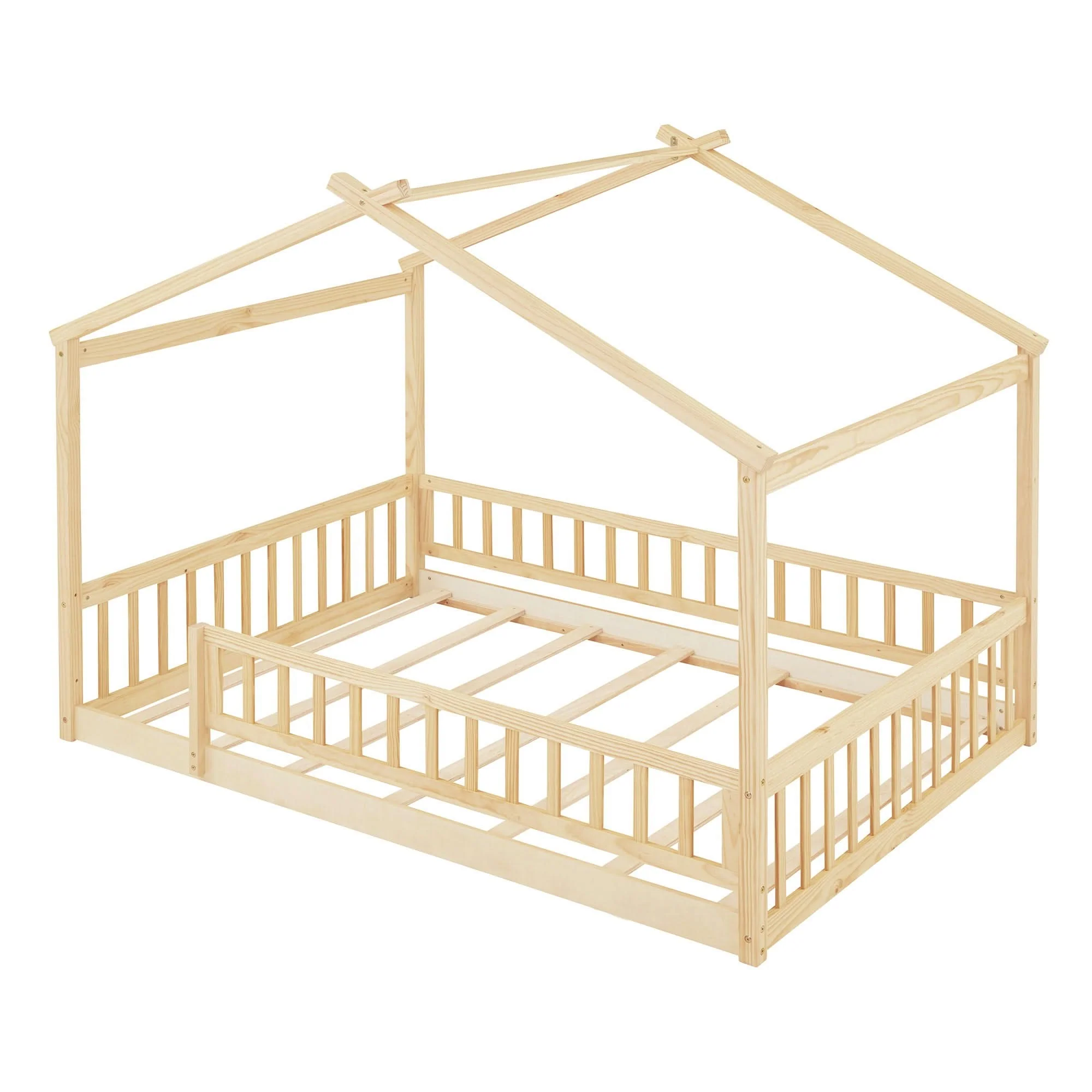 Bed House Bed Frame With Fence - Image 22