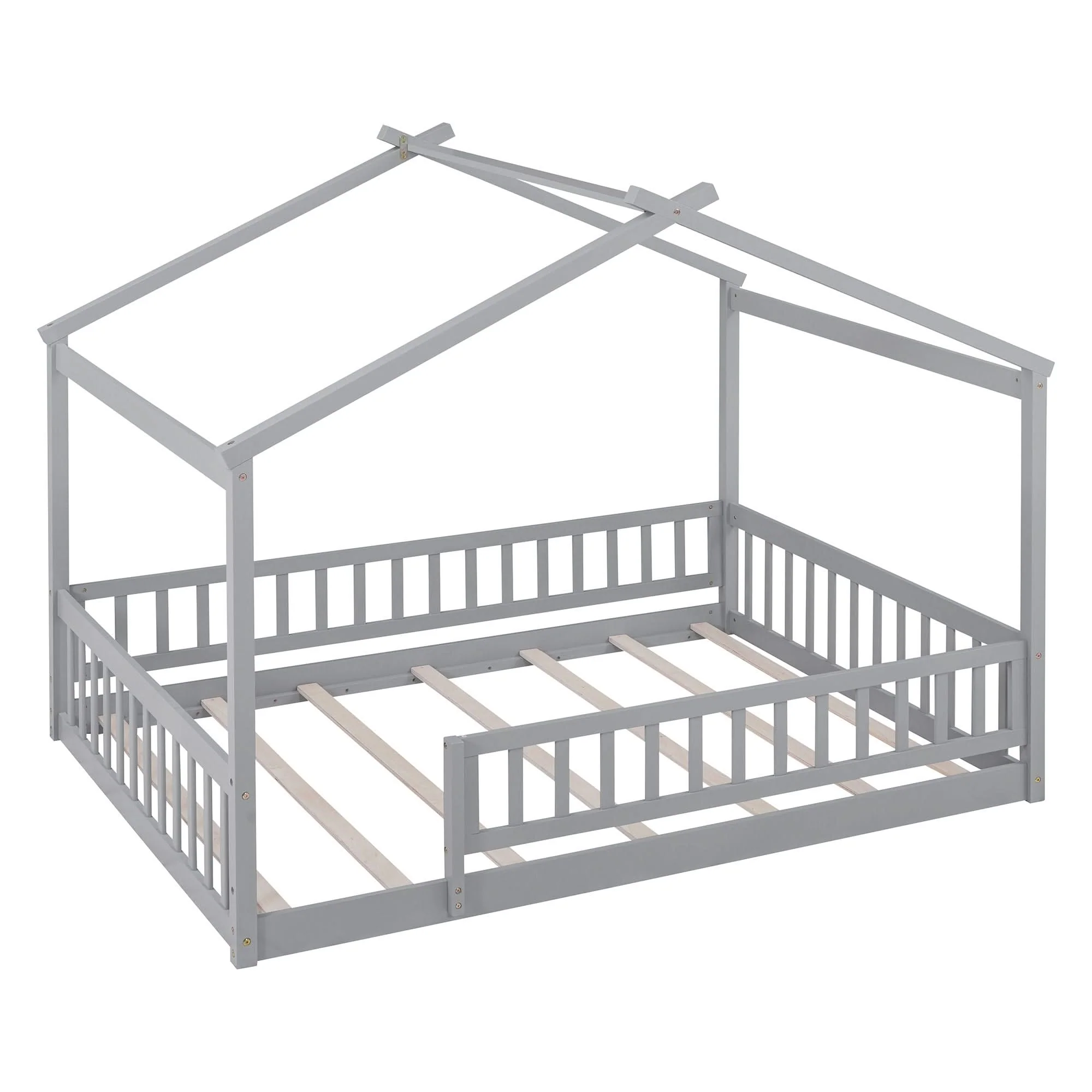 Bed House Bed Frame With Fence - Image 27