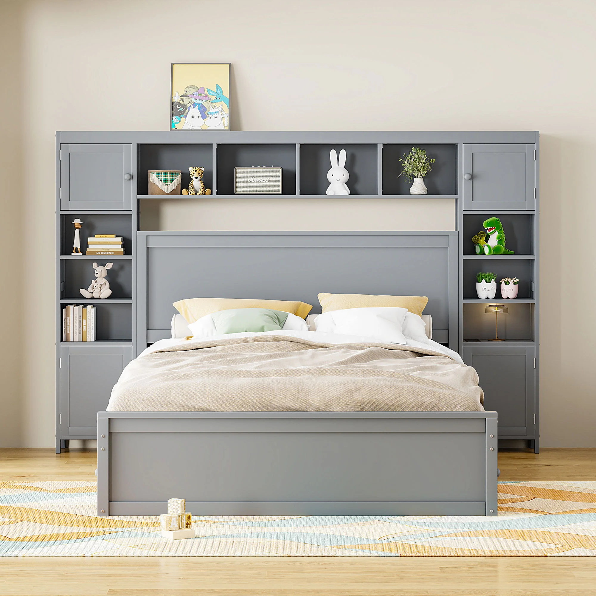 Bed With All In One Cabinet, Shelf And Sockets - Image 4