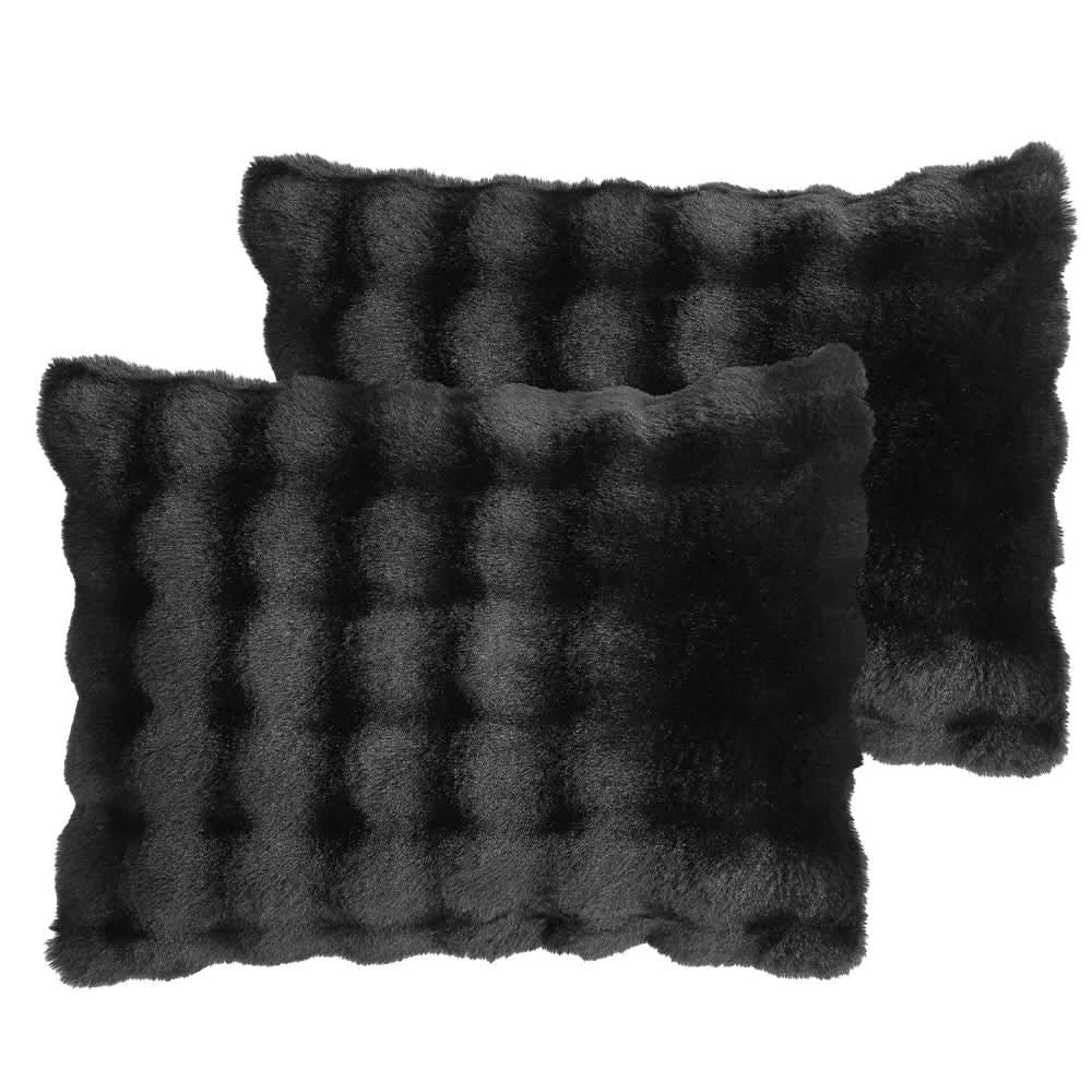 Bell Faux Black or Grey 4PC Comforter Set with Soft Plush Finish - Image 5