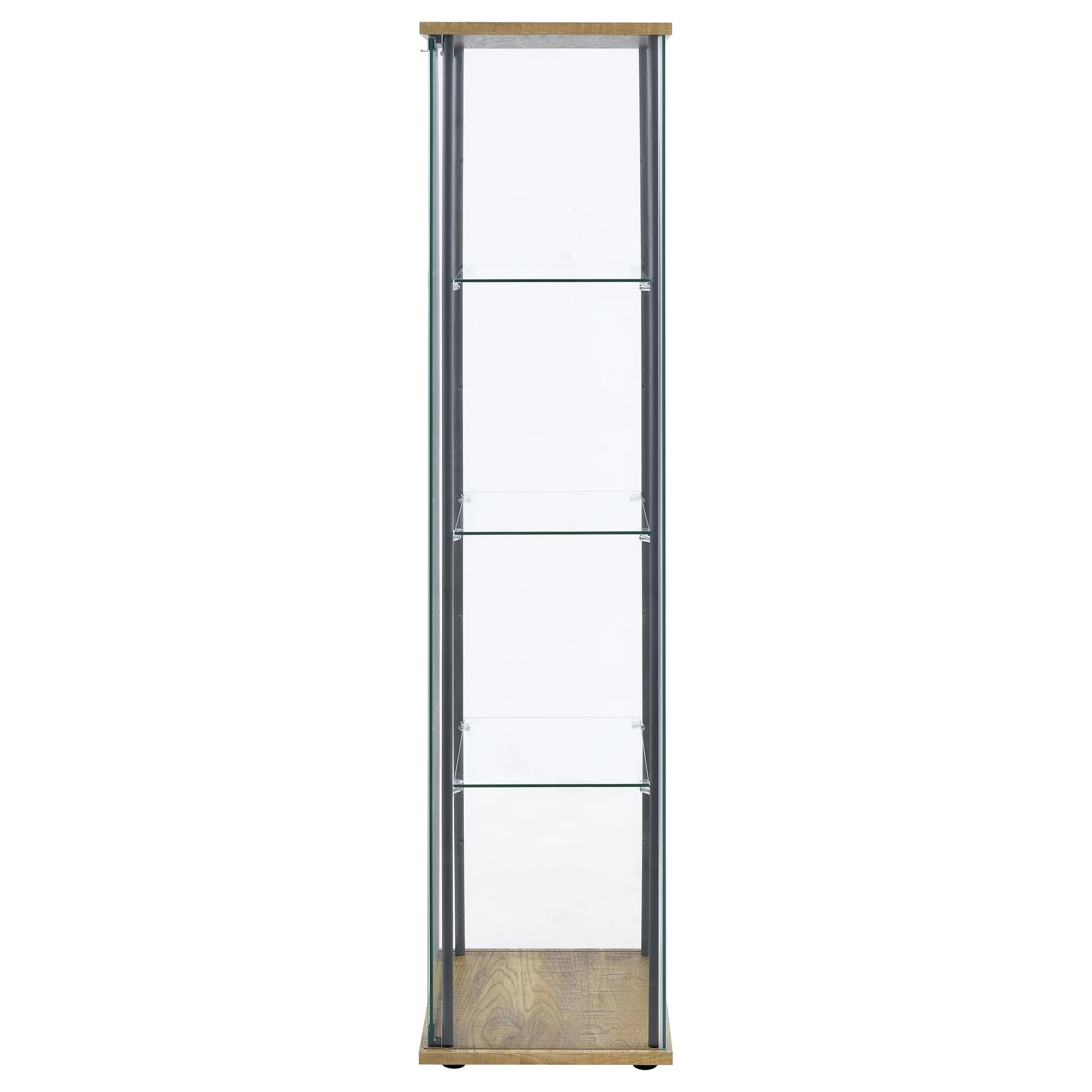 Bellatrix 3-shelf Clear Glass Curio Cabinet Mango - Image 3