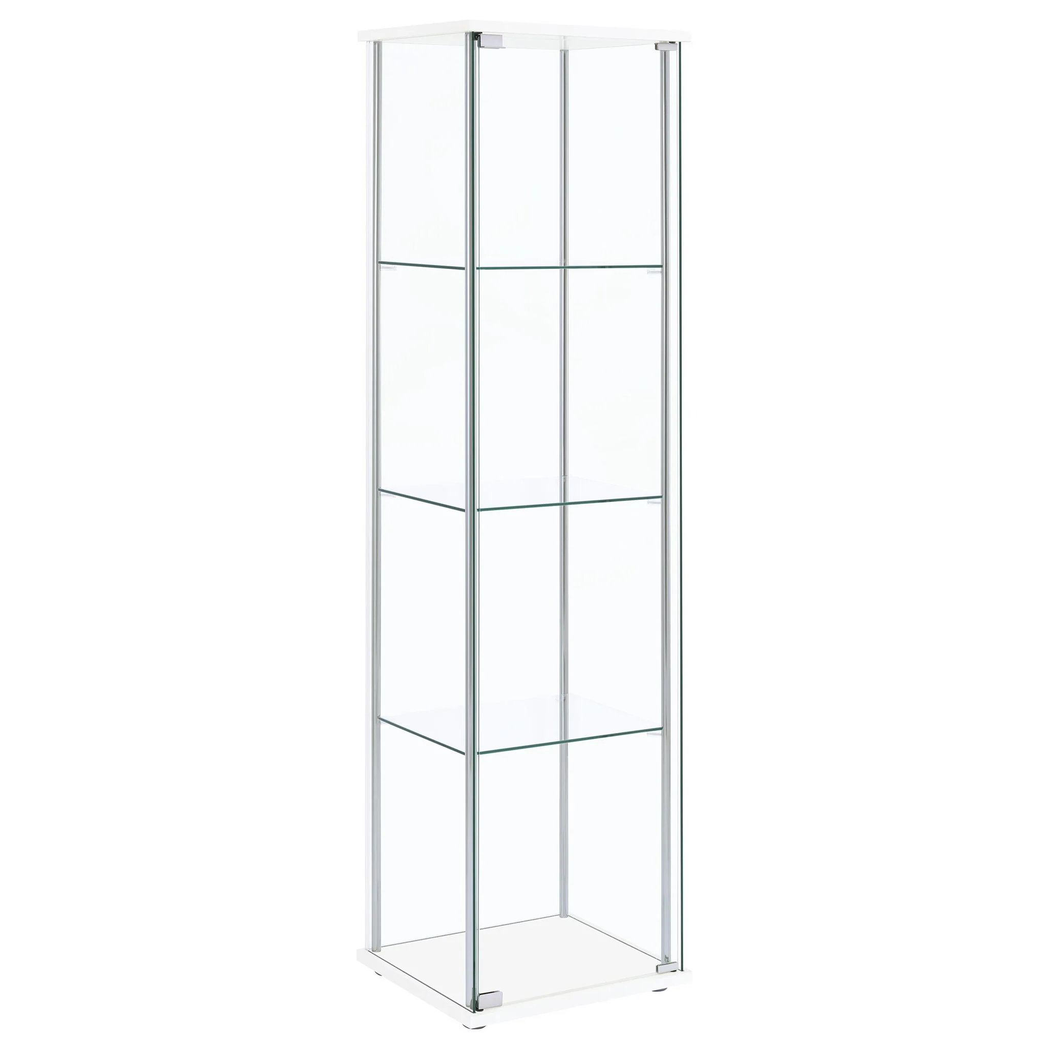 Bellatrix 3-shelf Clear Glass Curio Cabinet White