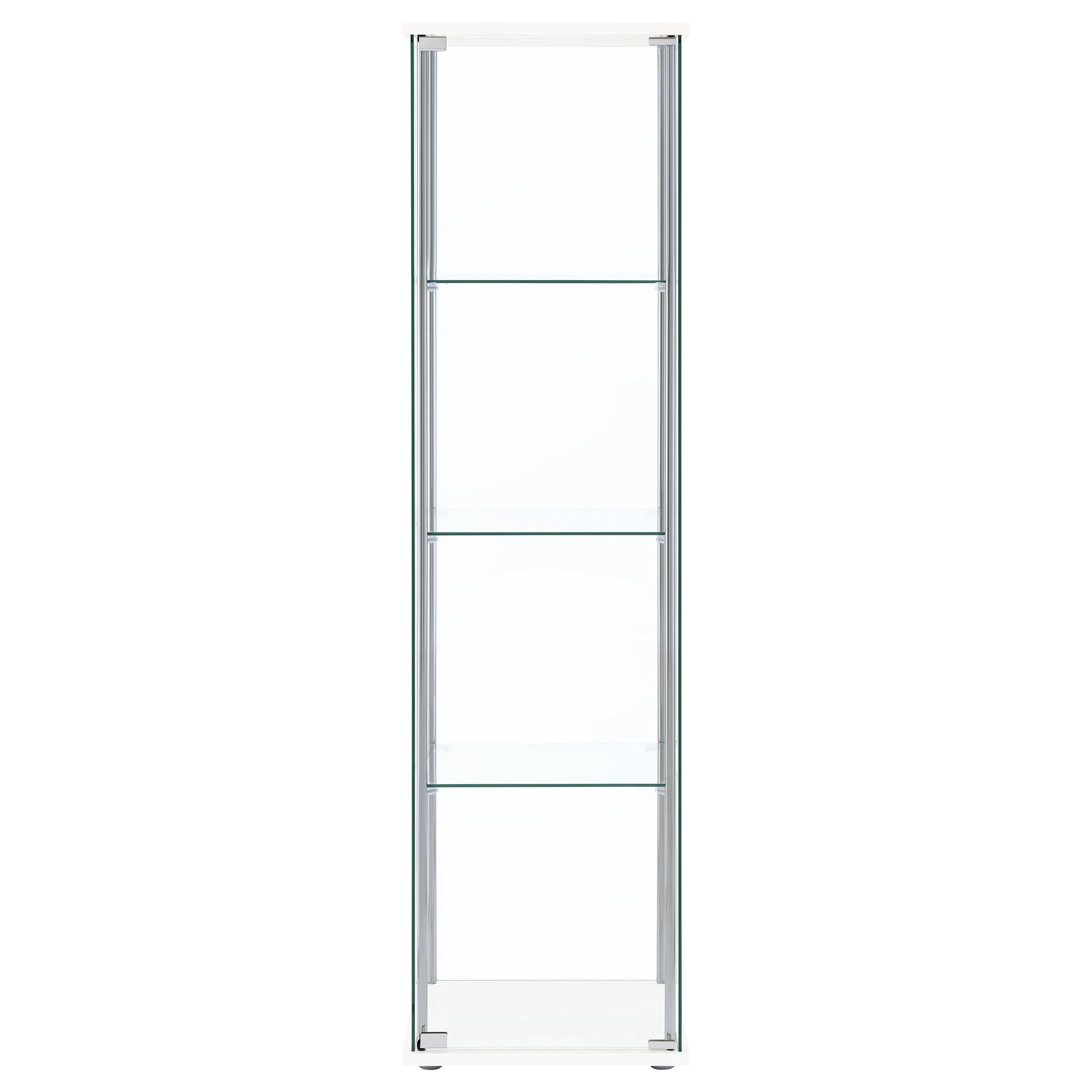 Bellatrix 3-shelf Clear Glass Curio Cabinet White - Image 2