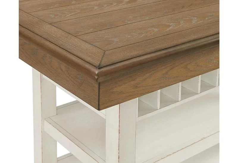 Bellevue Antique White Rectangular Counter Table with Storage Base - Image 2
