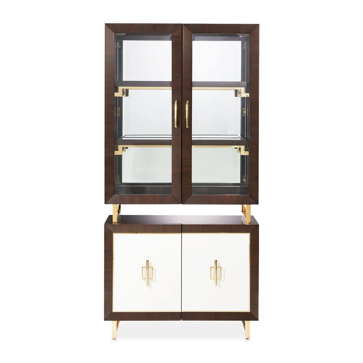 Belmont Place - Display Cabinet - White / Dark Brown - Image 2