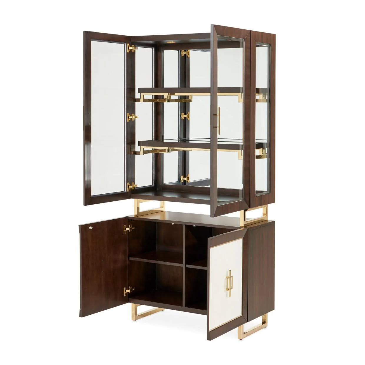 Belmont Place - Display Cabinet - White / Dark Brown - Image 3