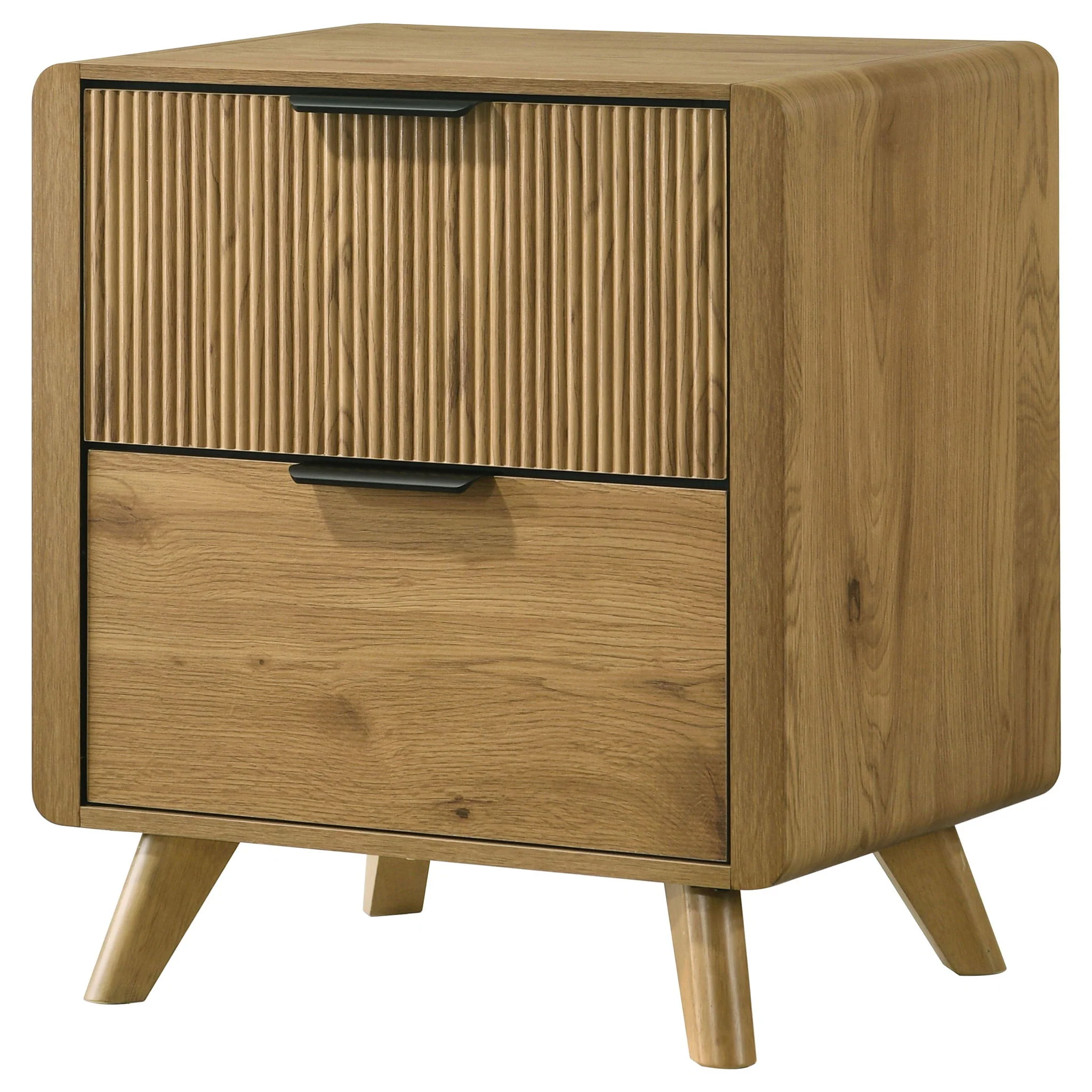 Bennett 2-drawer Bedroom Nightstand Bedside Table Light Oak - Image 2