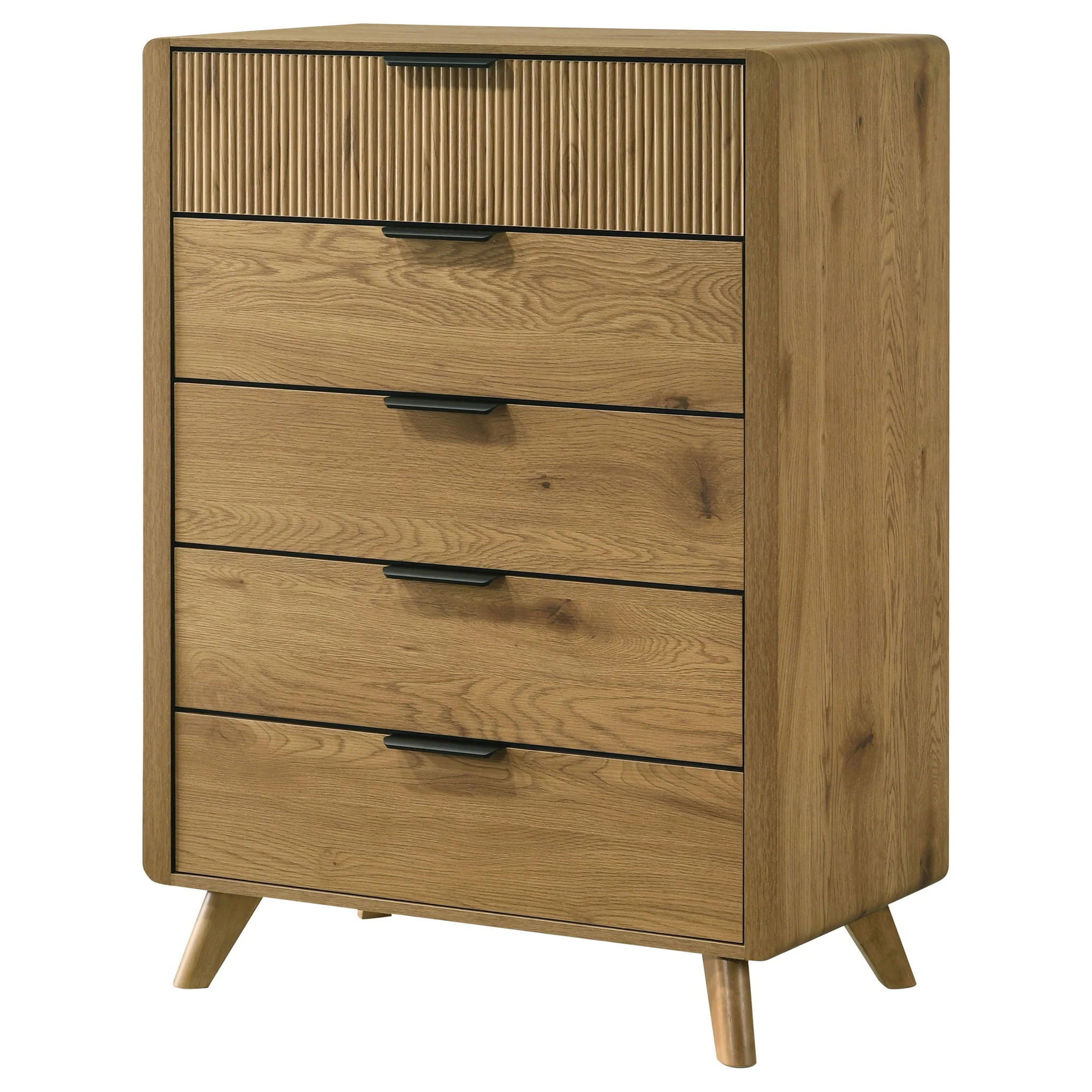 Bennett 5-drawer Bedroom Chest of Drawers Light Oak - Image 4