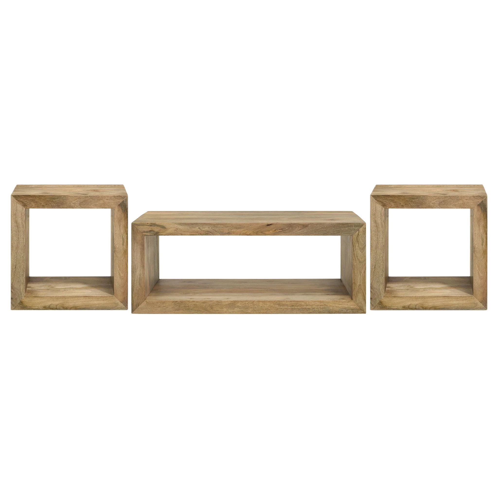 Benton 3-piece Solid Mango Coffee and End Table Set Natural - Image 4