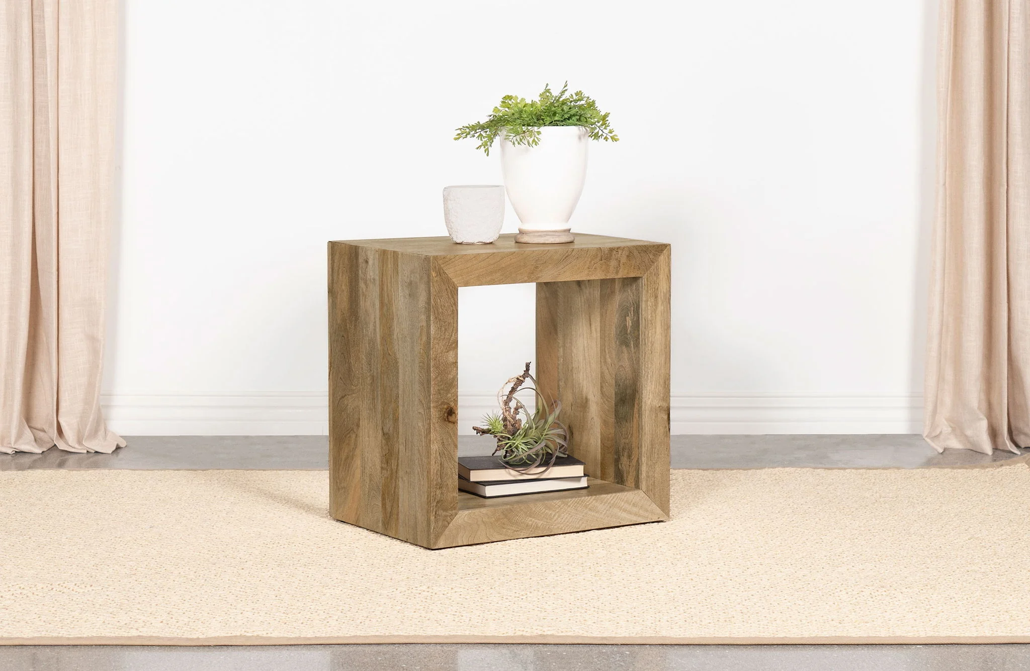Benton Rectangular Solid Wood End Table Natural - Image 3