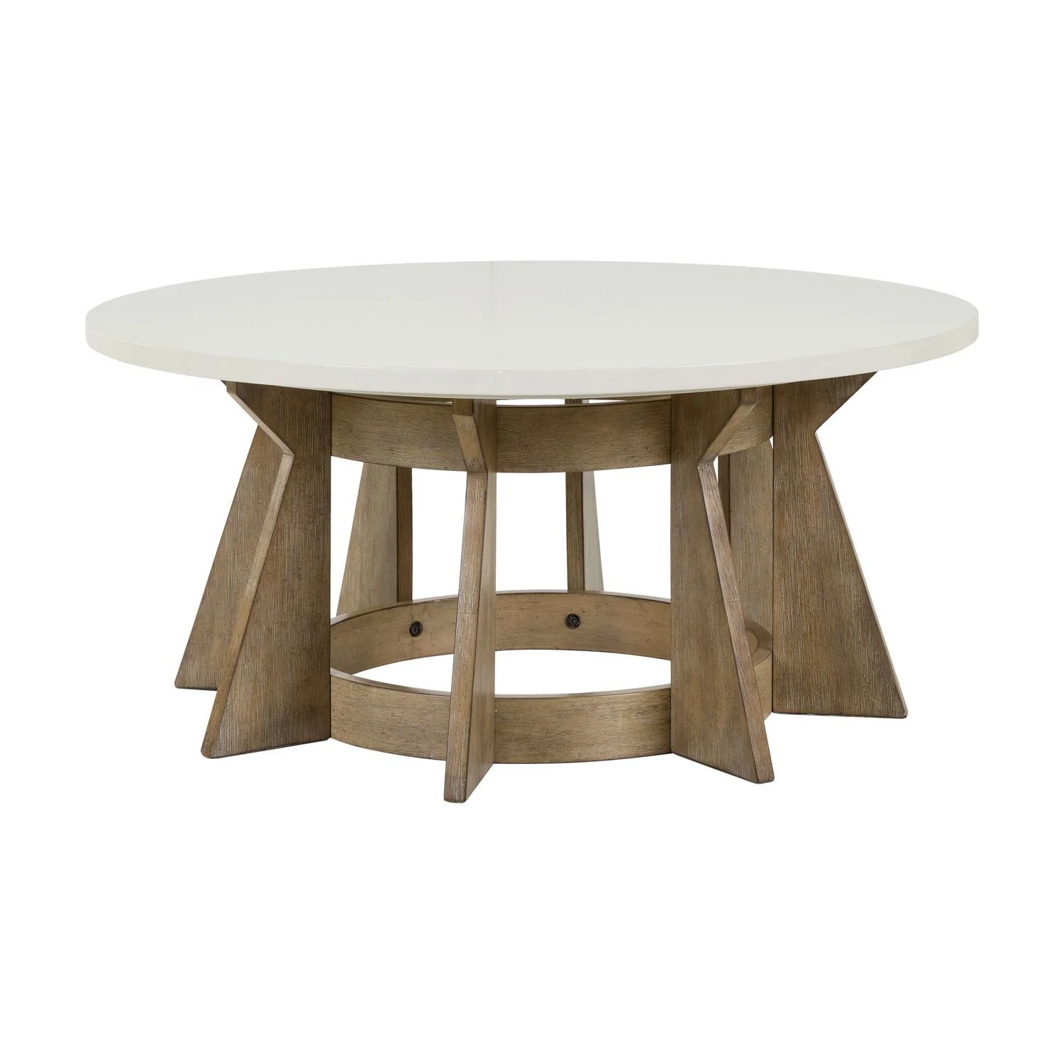Berkley Square - Round Cocktail Table - Linen & Khaki - Image 4