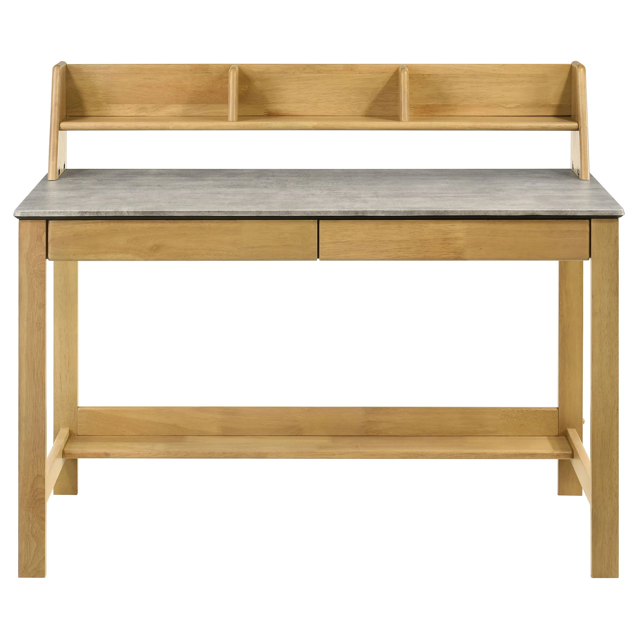 Besler 47-inch SmartTop Writing Desk with Shelf Cement and Natural - Image 3
