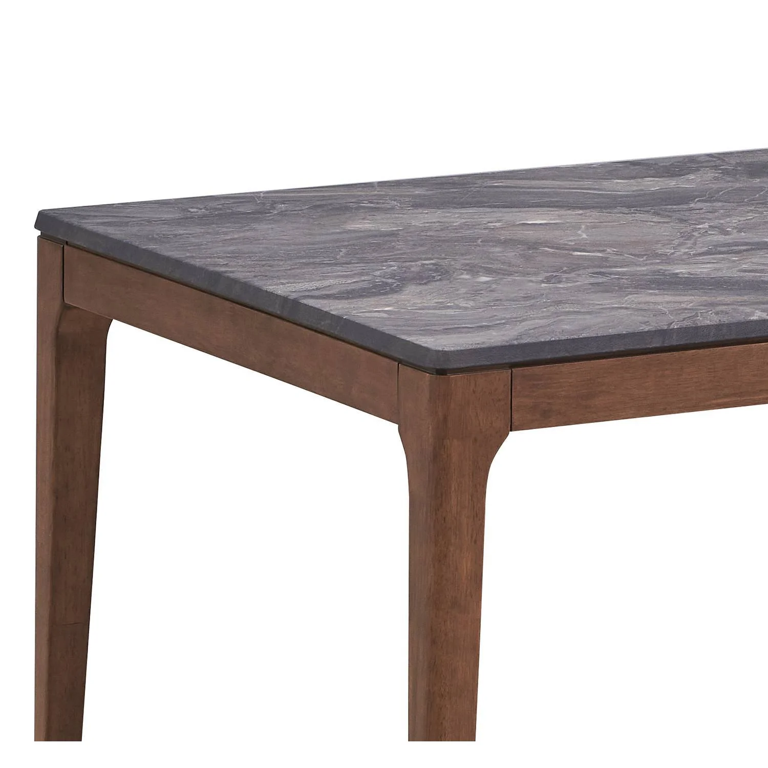 Bevis - Engineered Stone Top Dining Table - Walnut - Image 4