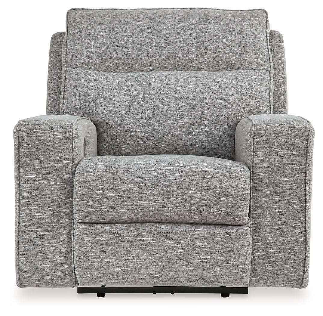 Biscoe - Power Recliner /Adj Headrest - Pewter - Image 4
