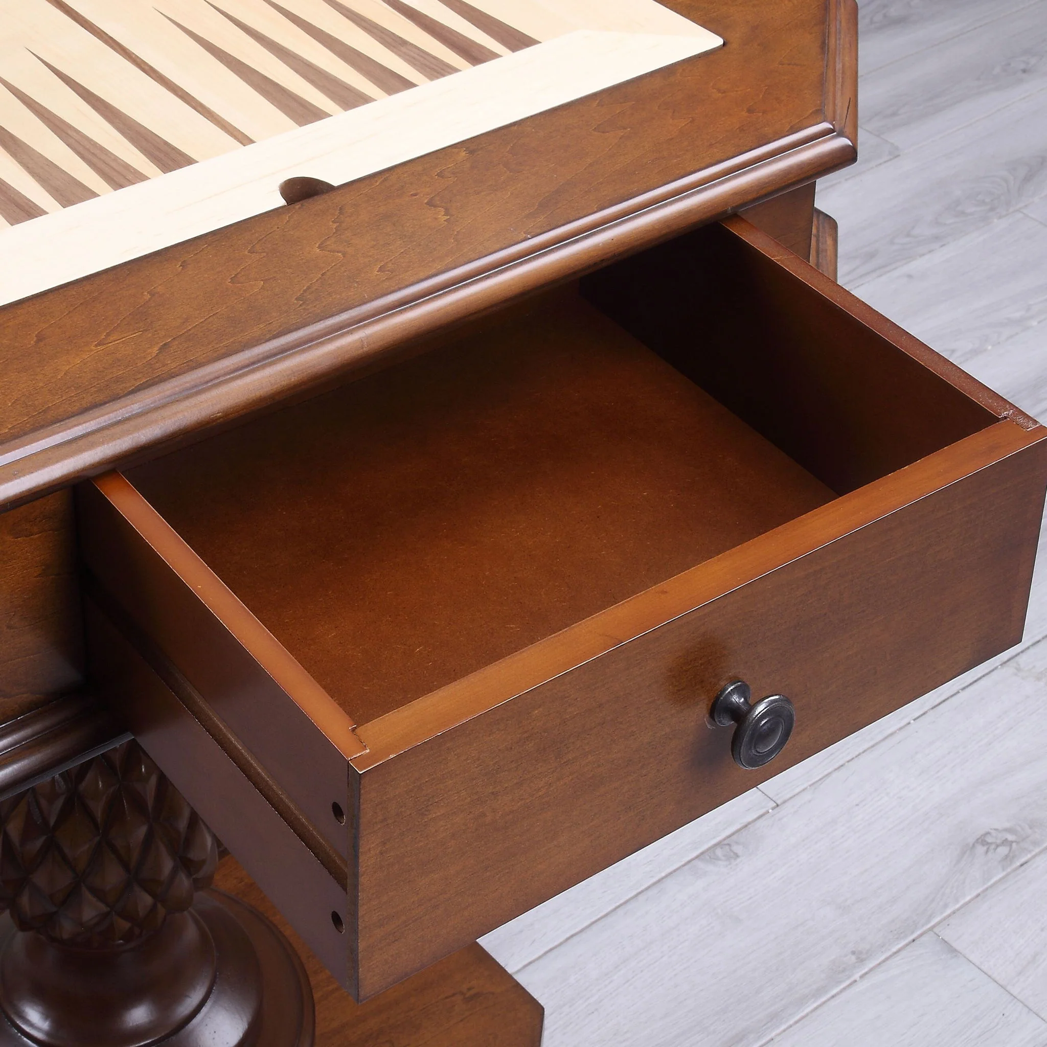 Bishop - Reversible Chess Checker Game Table With Game Tray (Chess Fingures Not Included) - Cherry - Image 4