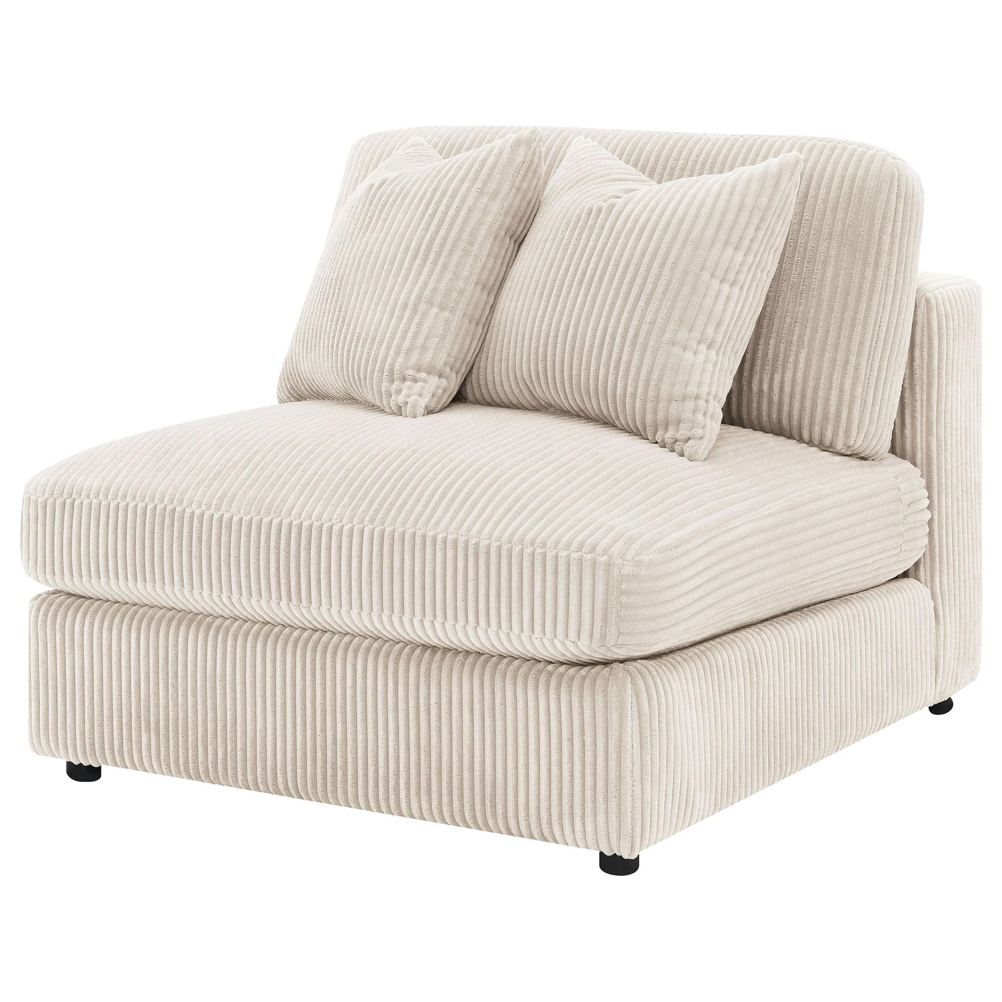 Blaine Upholstered Armless Chair Sand - Image 2
