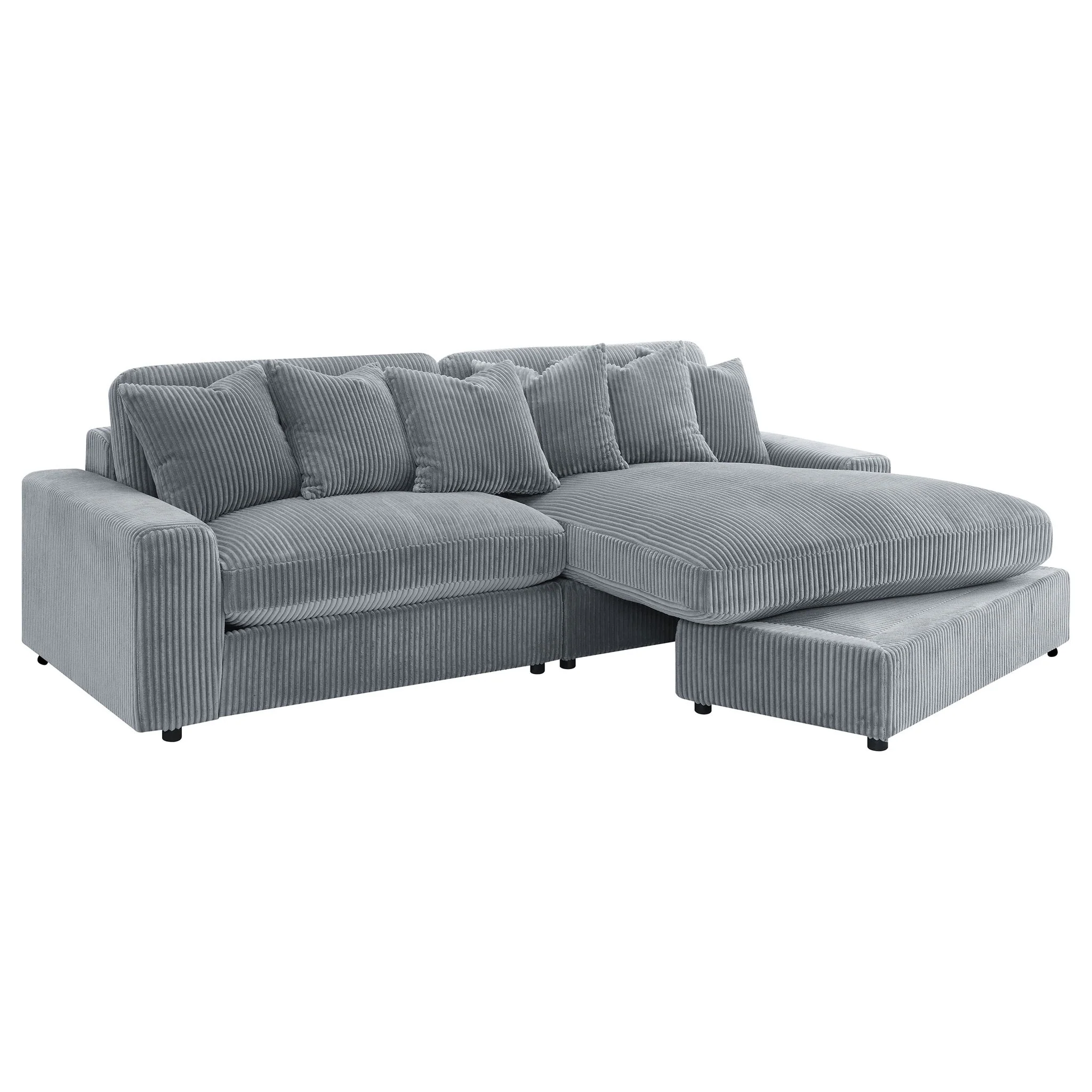 Blaine Upholstered Reversible Chaise Sectional Sofa Fog - Image 4