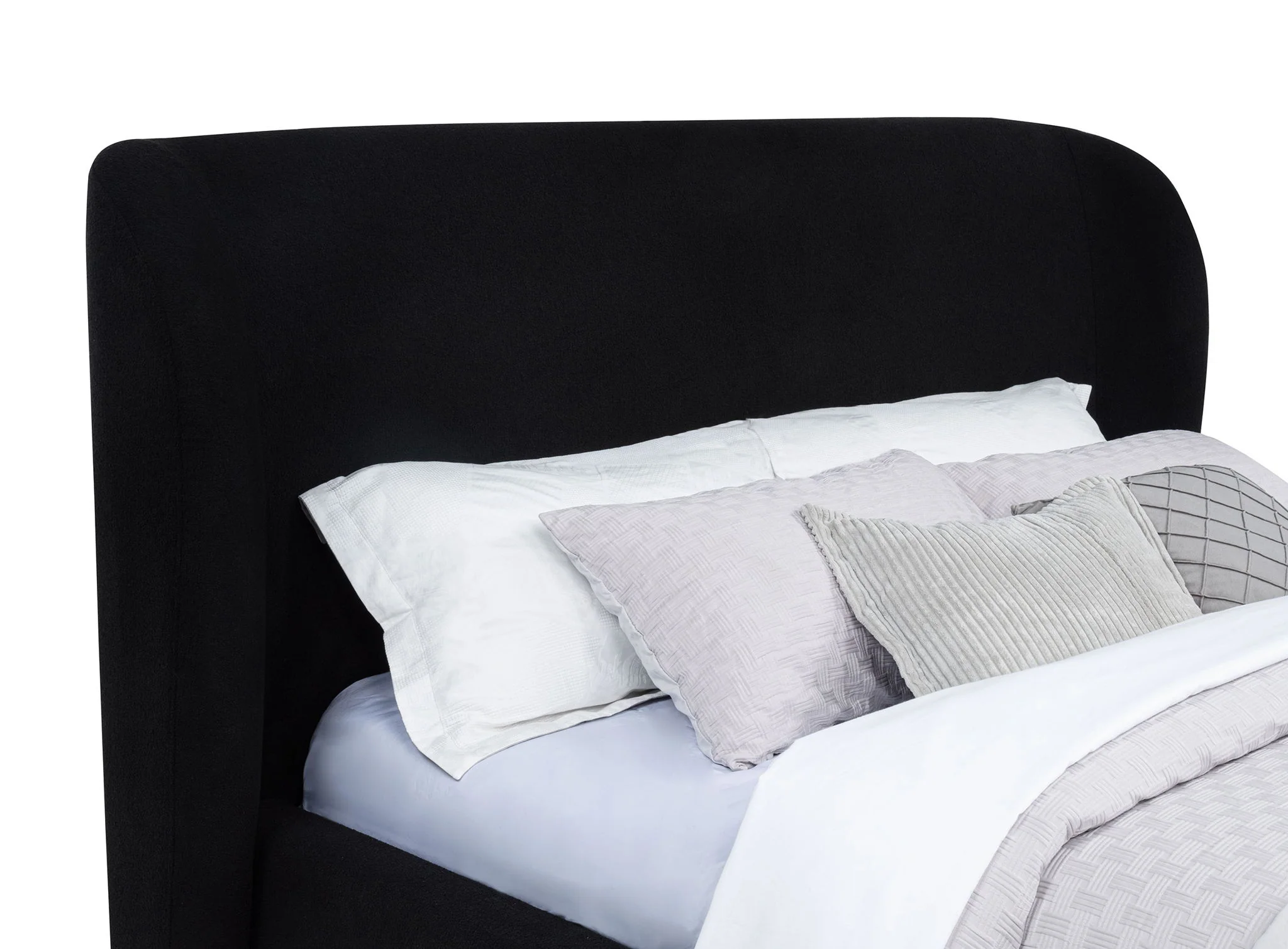Blaire Upholstered Eastern King Wingback Platform Bed Black - Image 3