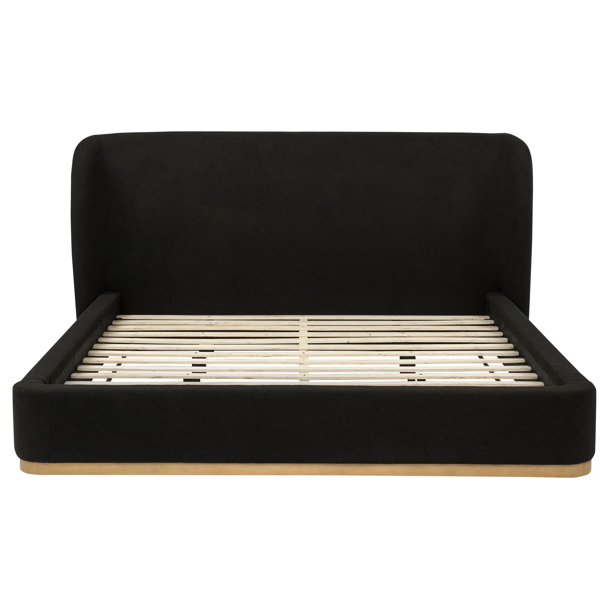 Blaire Upholstered Eastern King Wingback Platform Bed Black - Image 4