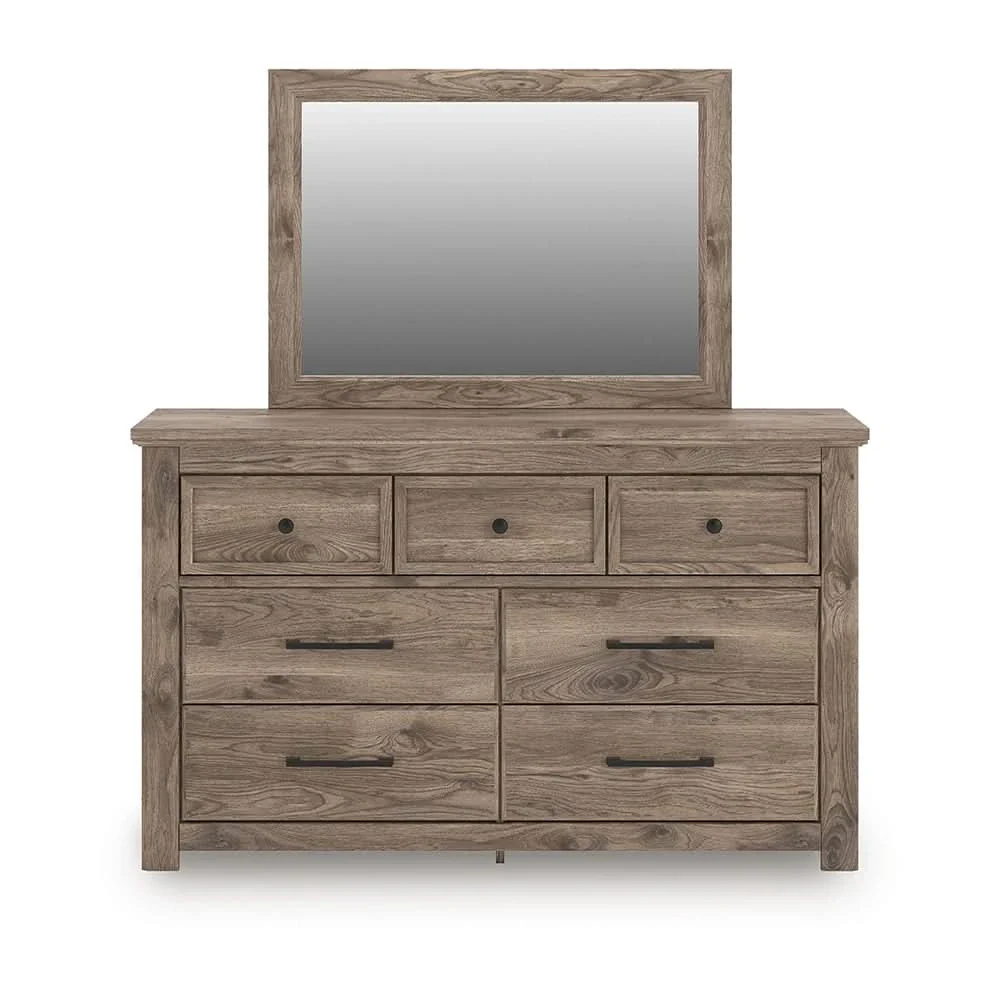 Blake Brown 5PC Bedroom Set with Poster Bed and Hickory Grain Finish - Image 8