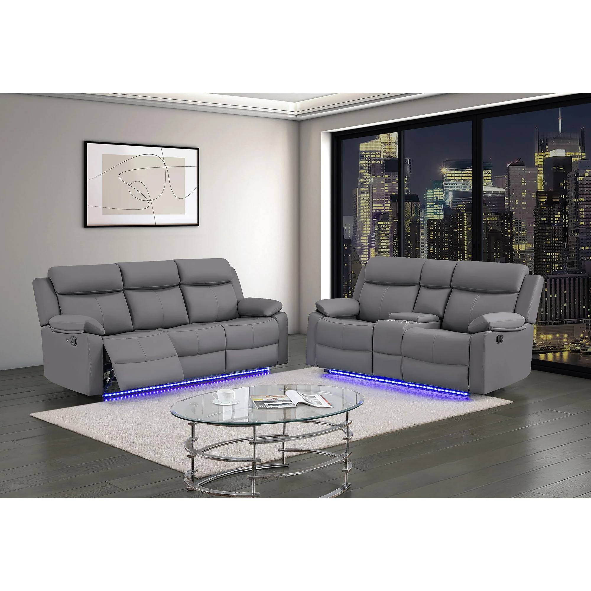 Blanche - Console Reclining Loveseat With LED Lights And Speakers - Image 10
