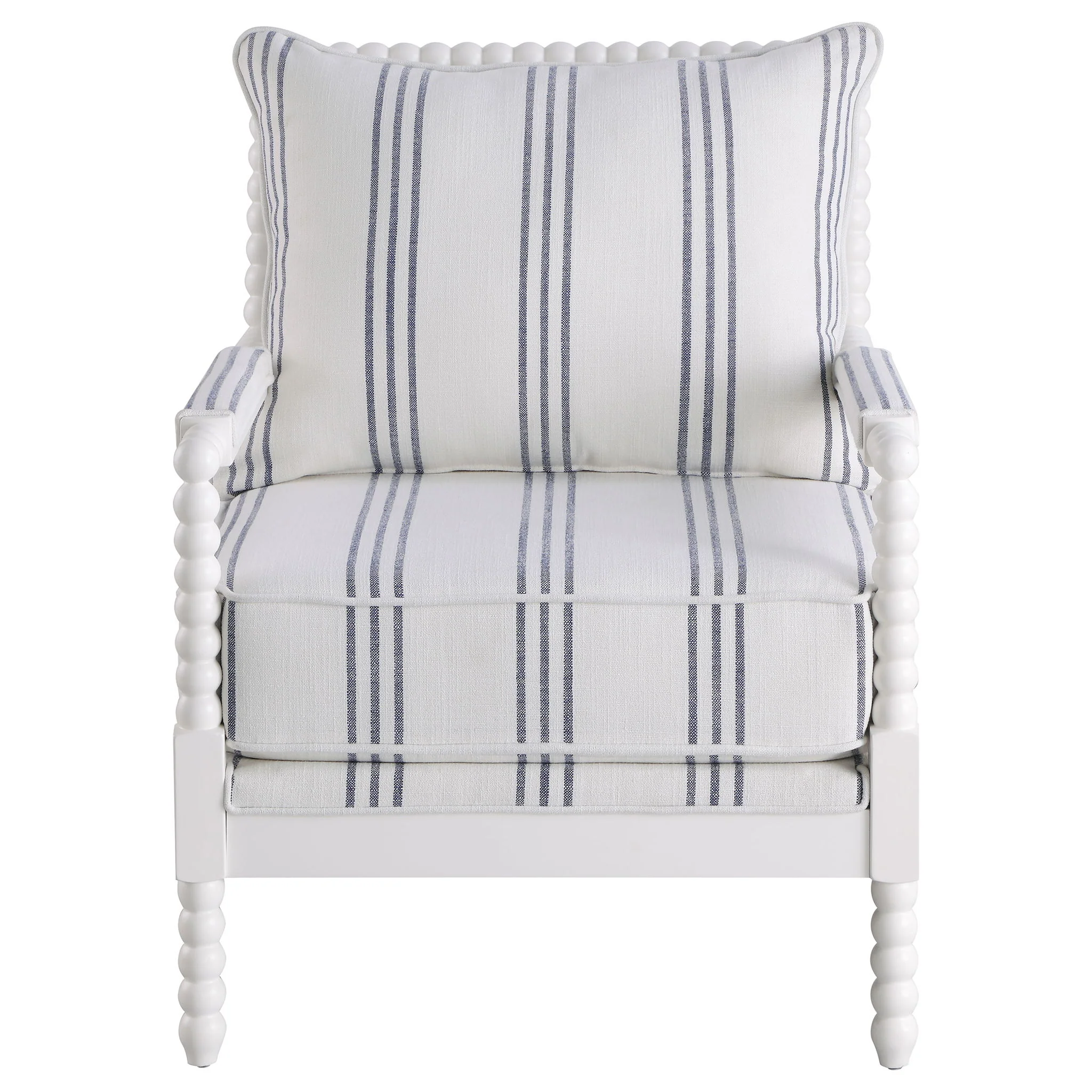 Blanchett Upholstered Bobbin Accent Chair White - Image 4