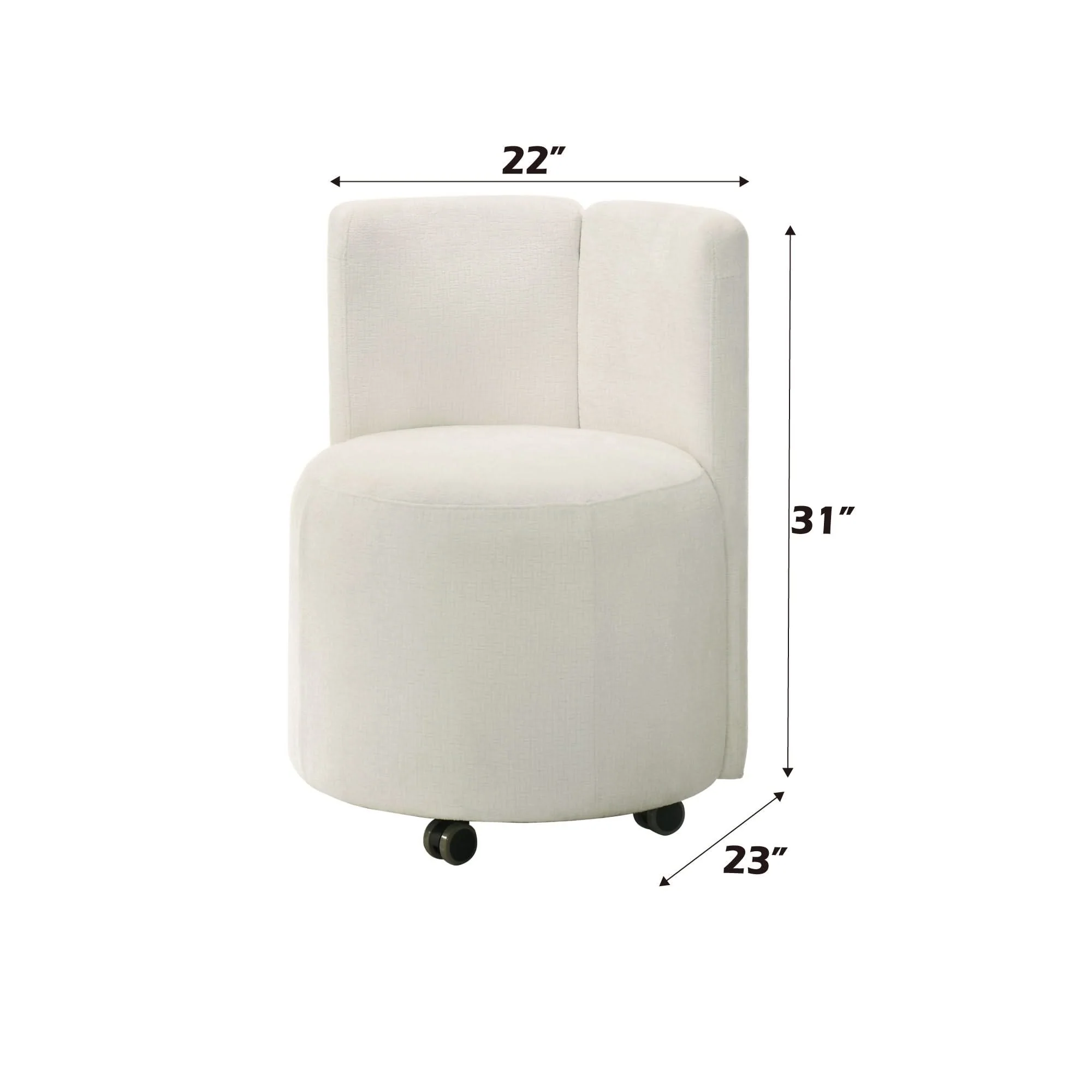 Side Chair With Swivel (Set of 2) - White - Image 2