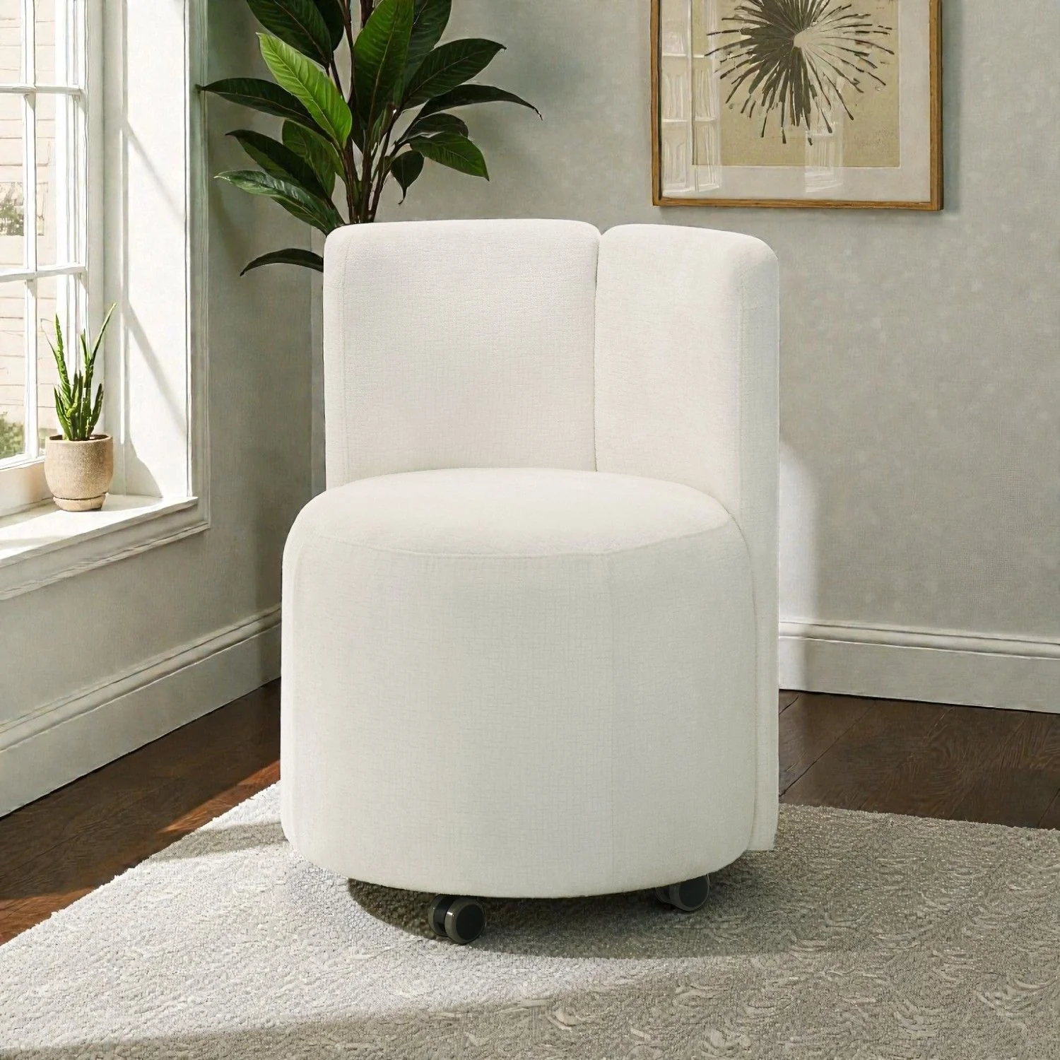 Side Chair With Swivel (Set of 2) - White - Image 3
