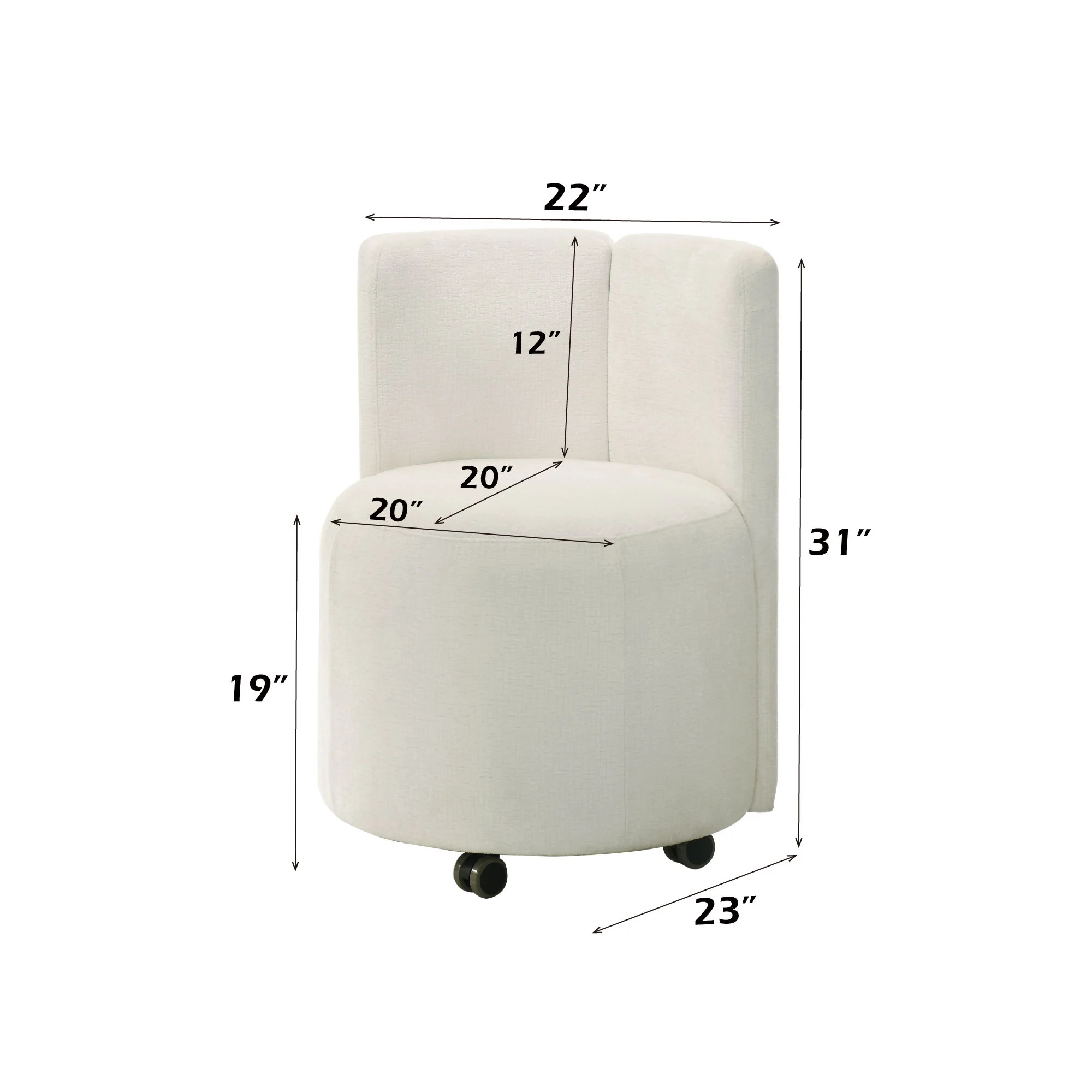 Side Chair With Swivel (Set of 2) - White - Image 4