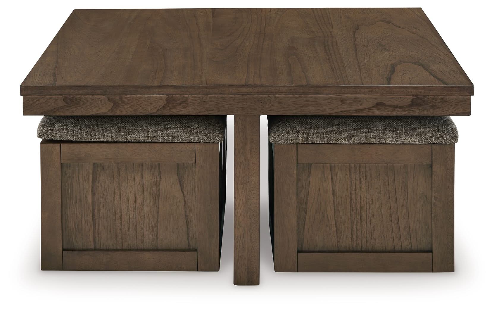 Boardernest - Cocktail Table With 4 Stools (Set of 5) - Brown - Image 2