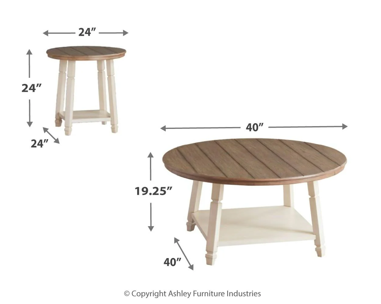 Bolanbrook - Occasional Table Set (Set of 3) - White / Brown / Beige - Image 4