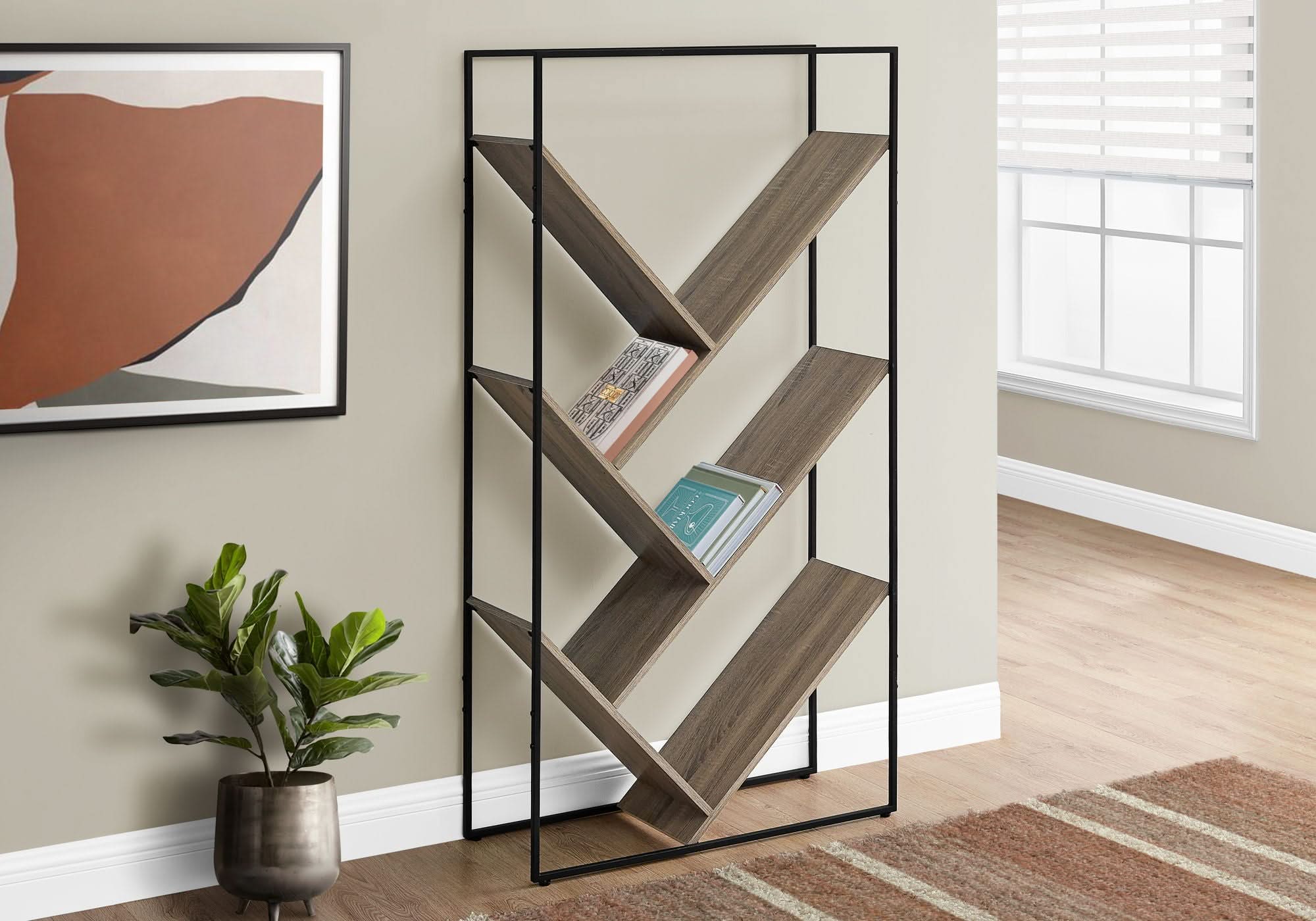 Bookshelf, Bookcase, Etagere, 3 Tier, Office, Contemporary & Modern - Image 3