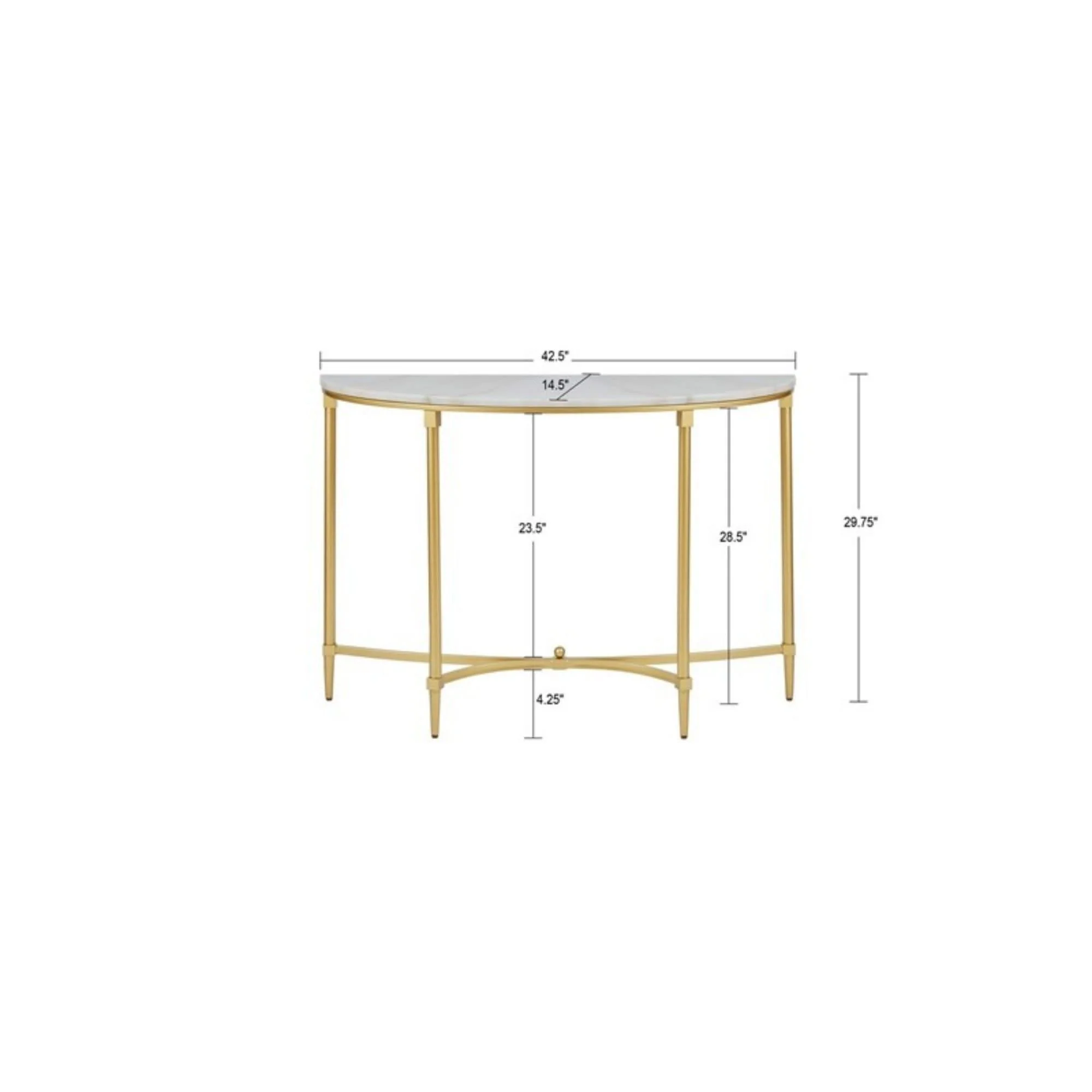 Bordeaux - Console Table - White / Gold - Image 4