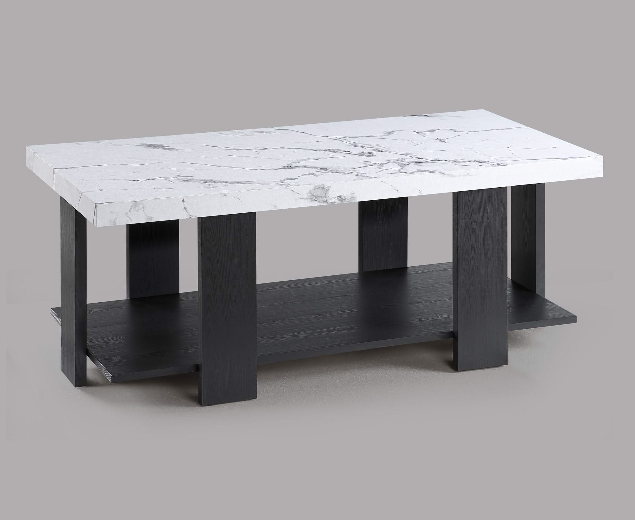 Boris - 3 Piece Faux Marble Cocktail Set - Black / White - Image 4