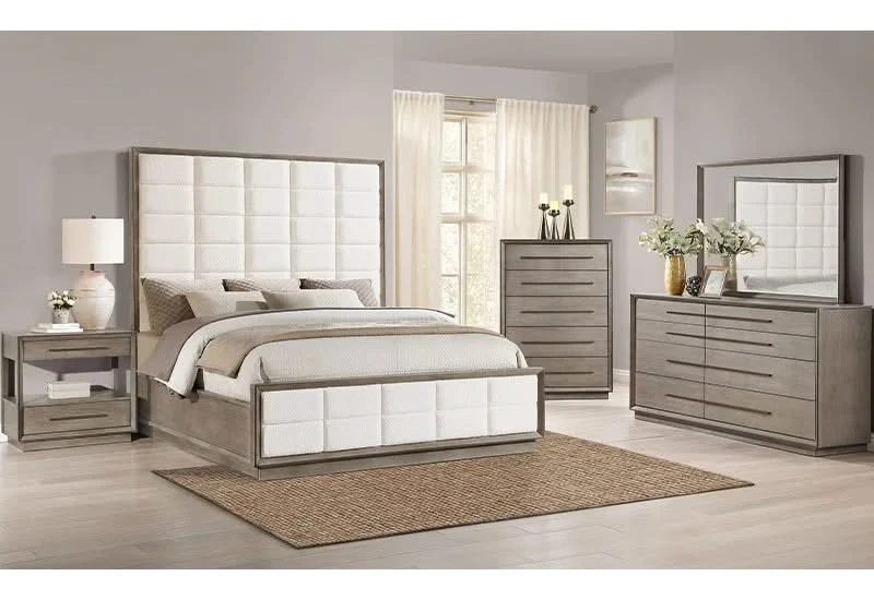 Boulevard Taupe Oak 5 Drawer Chest with Modern Vertical Storage - Image 8