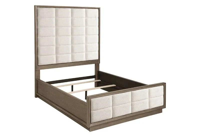 Boulevard Taupe Oak Modern 5 PC Bedroom Set Includes Bed (Headboard, Footboard and Rails), Dresser and Mirror - Image 2