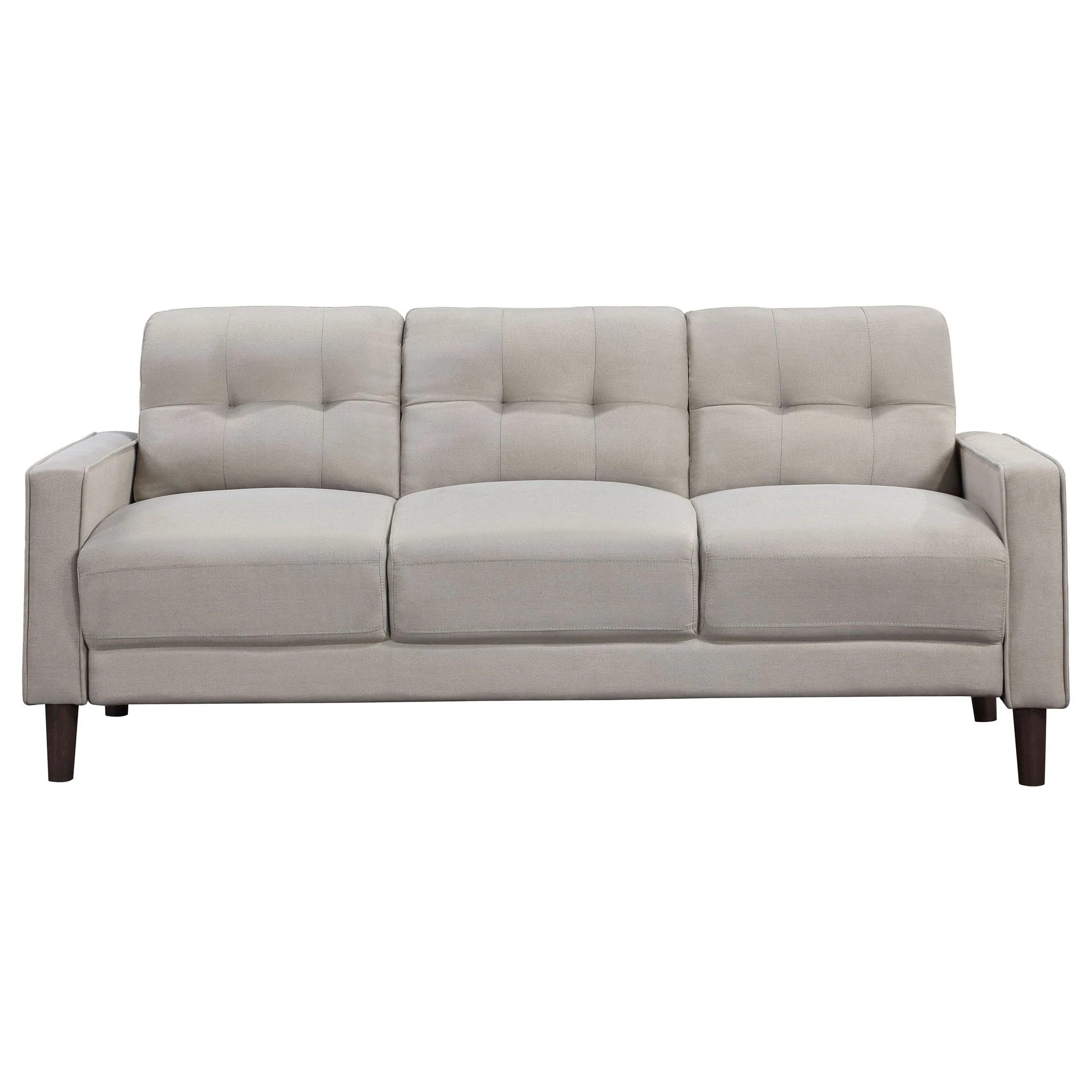 Bowen Upholstered Track Arm Tufted Sofa Beige - Image 4