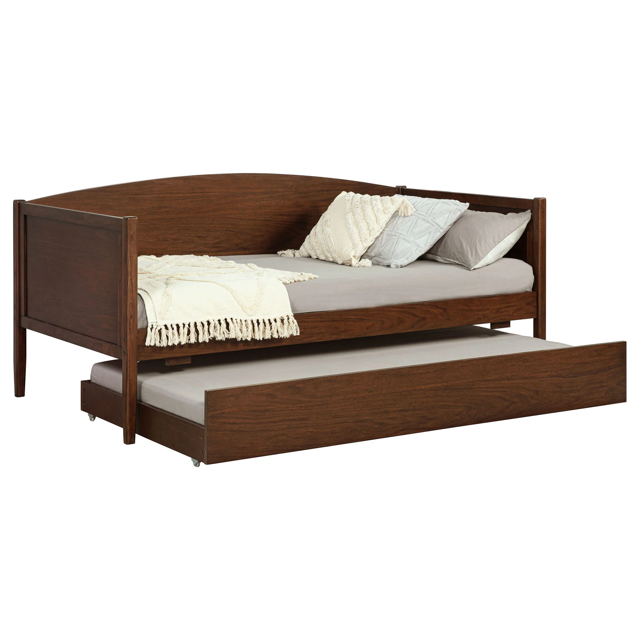 Bozeman Wood Twin Daybed With Trundle Medium Walnut - Image 3