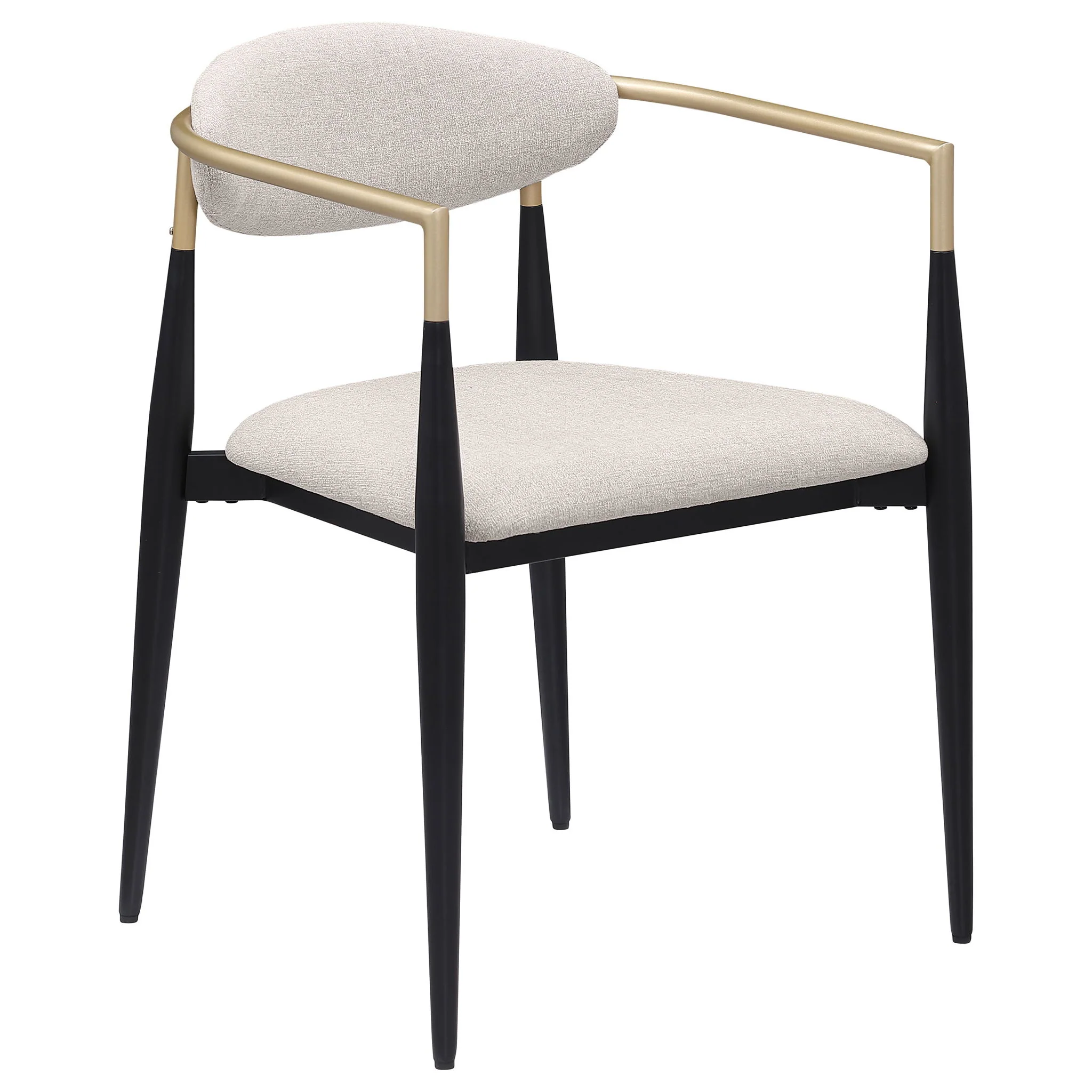 Bradbury Fabric Upholstered Dining Arm Chair Beige (Set of 2) - Image 4