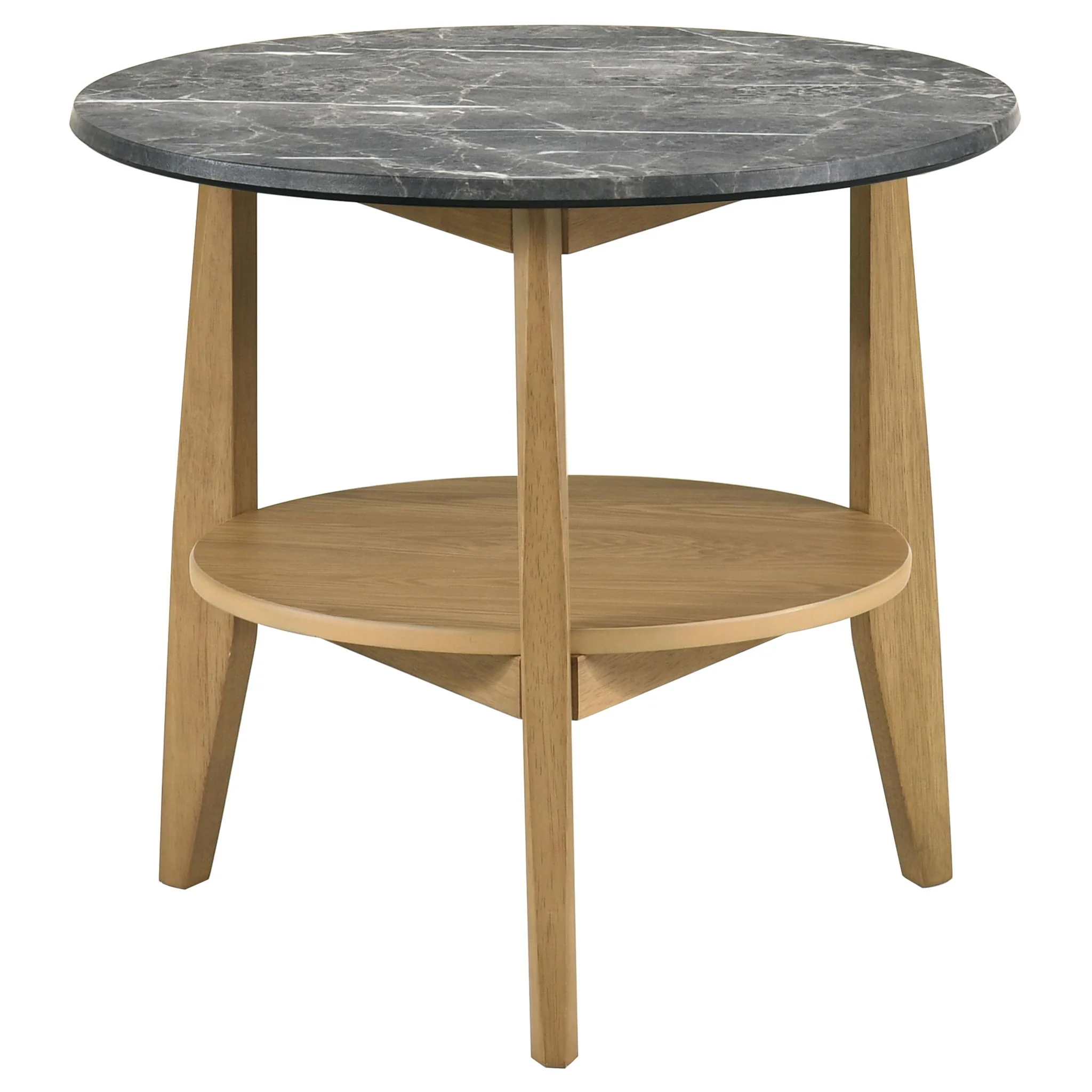 Bradley 2-Piece Round SmartTop Coffee Table Set Grey and Natural - Image 2