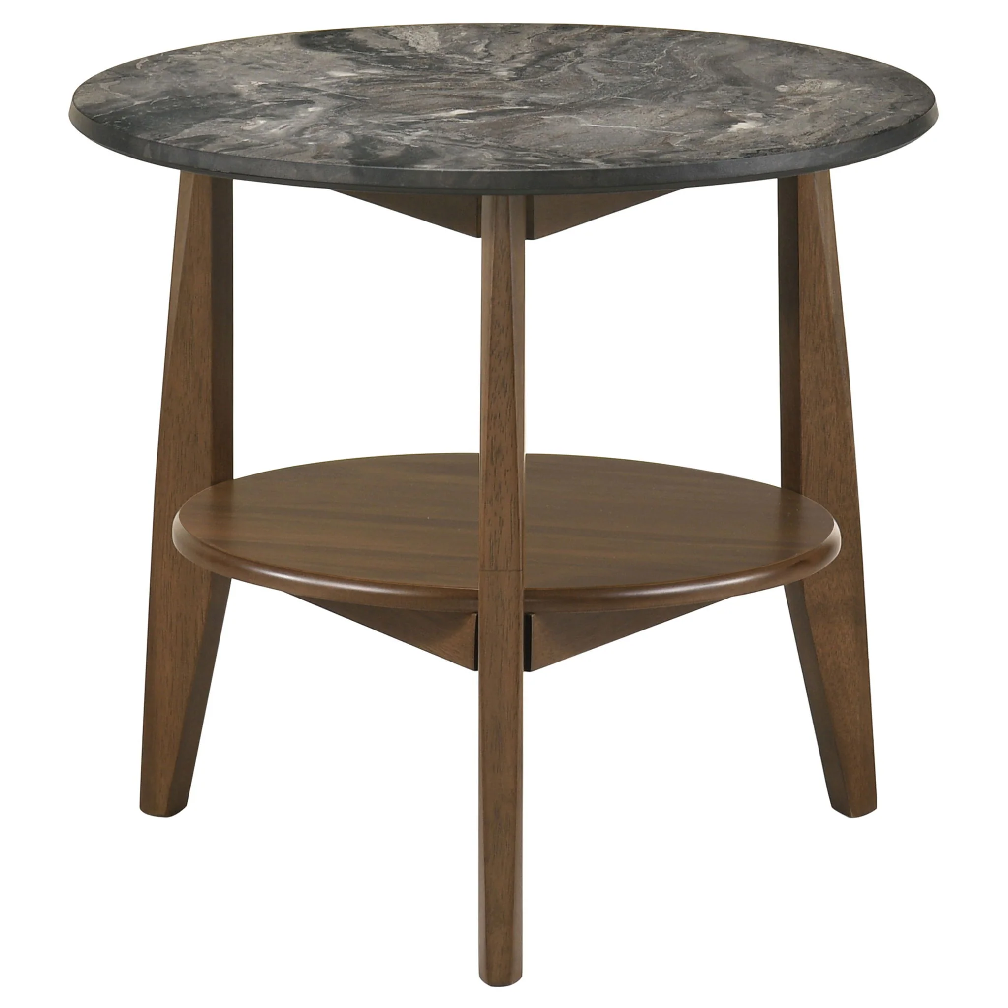 Bradley 2-Piece Round SmartTop Coffee Table Set Smokey Grey and Brown - Image 4