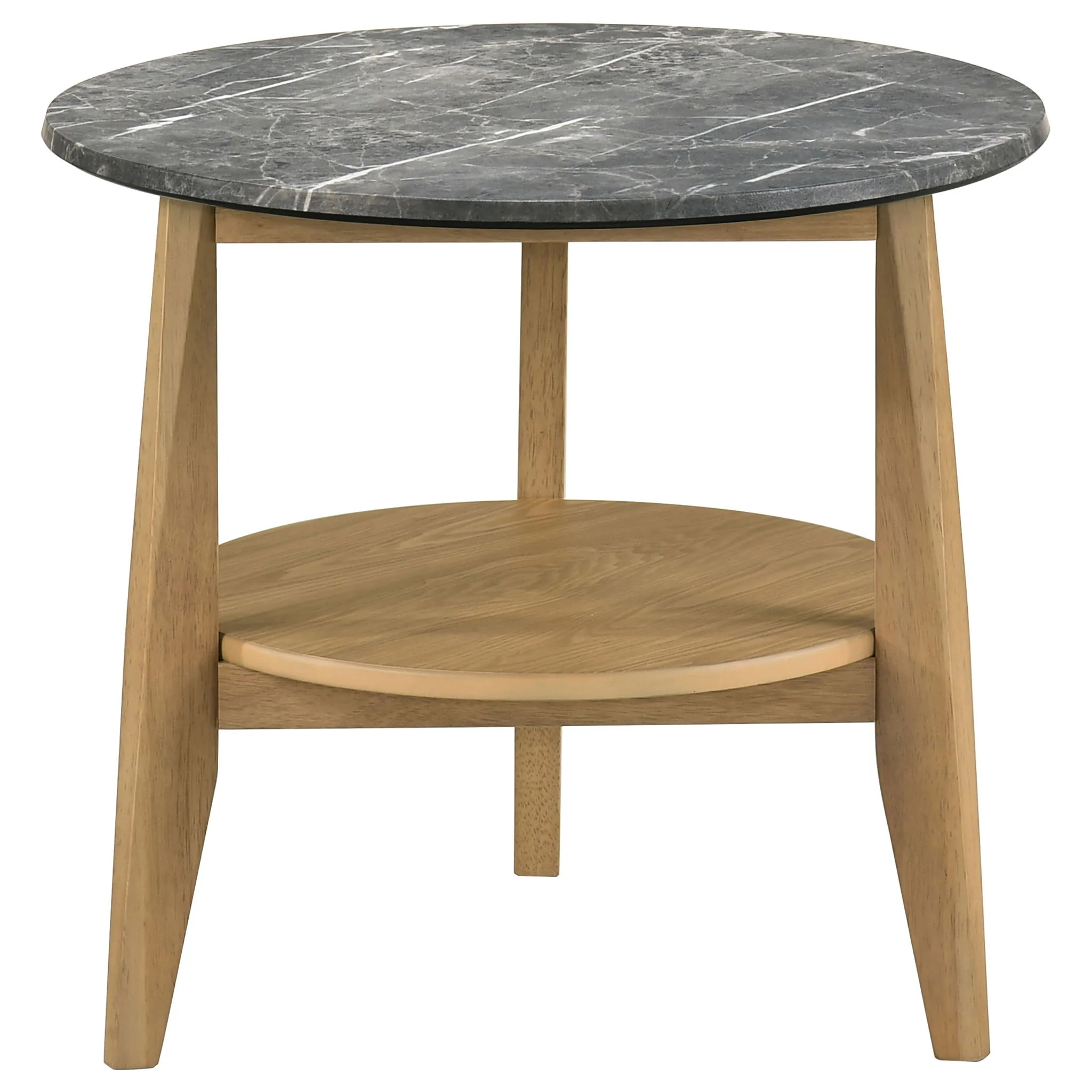 Bradley Round SmartTop End Side Table Grey and Natural - Image 2