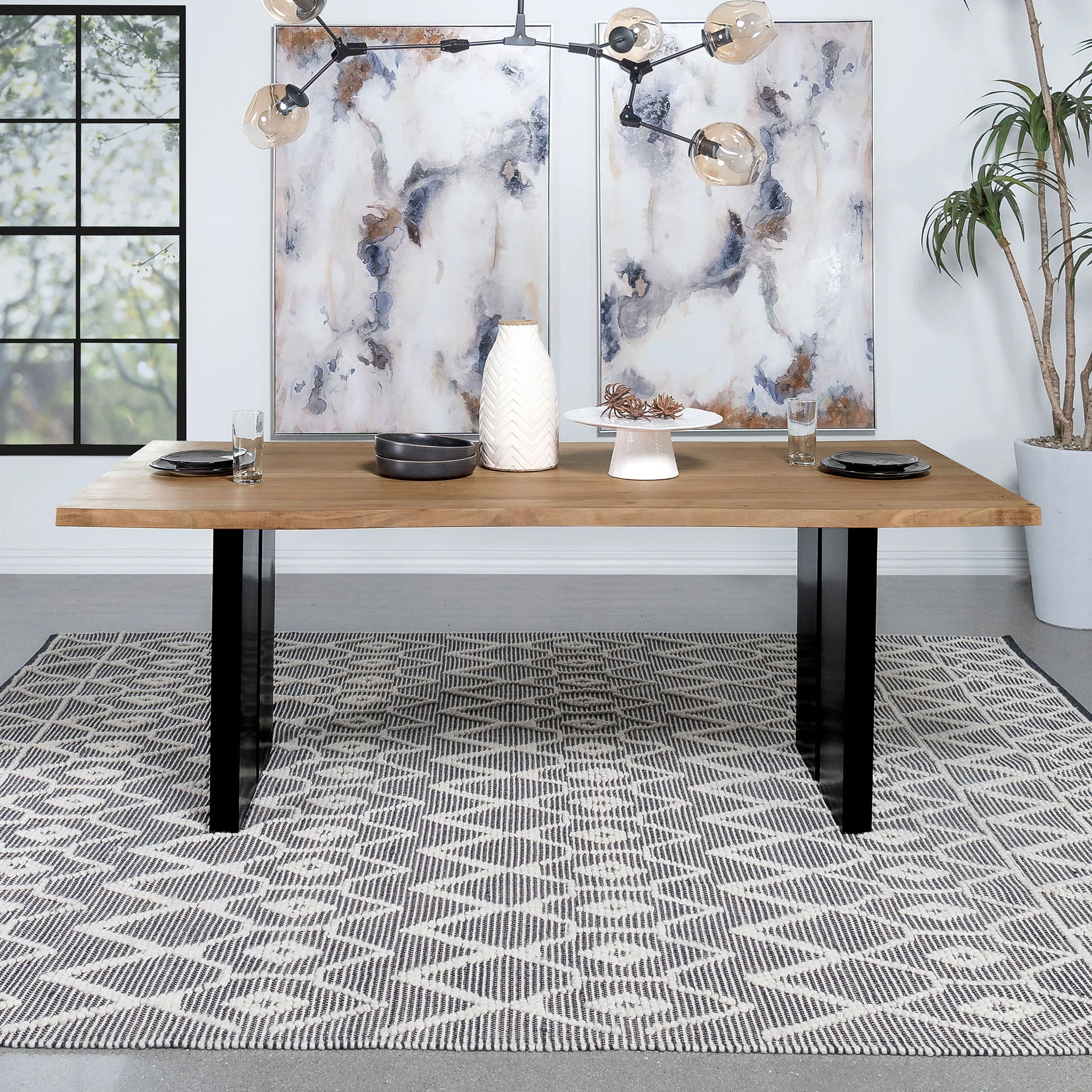 Bradshaw 80-inch Live Edge Wood Dining Table Natural Acacia - Image 3