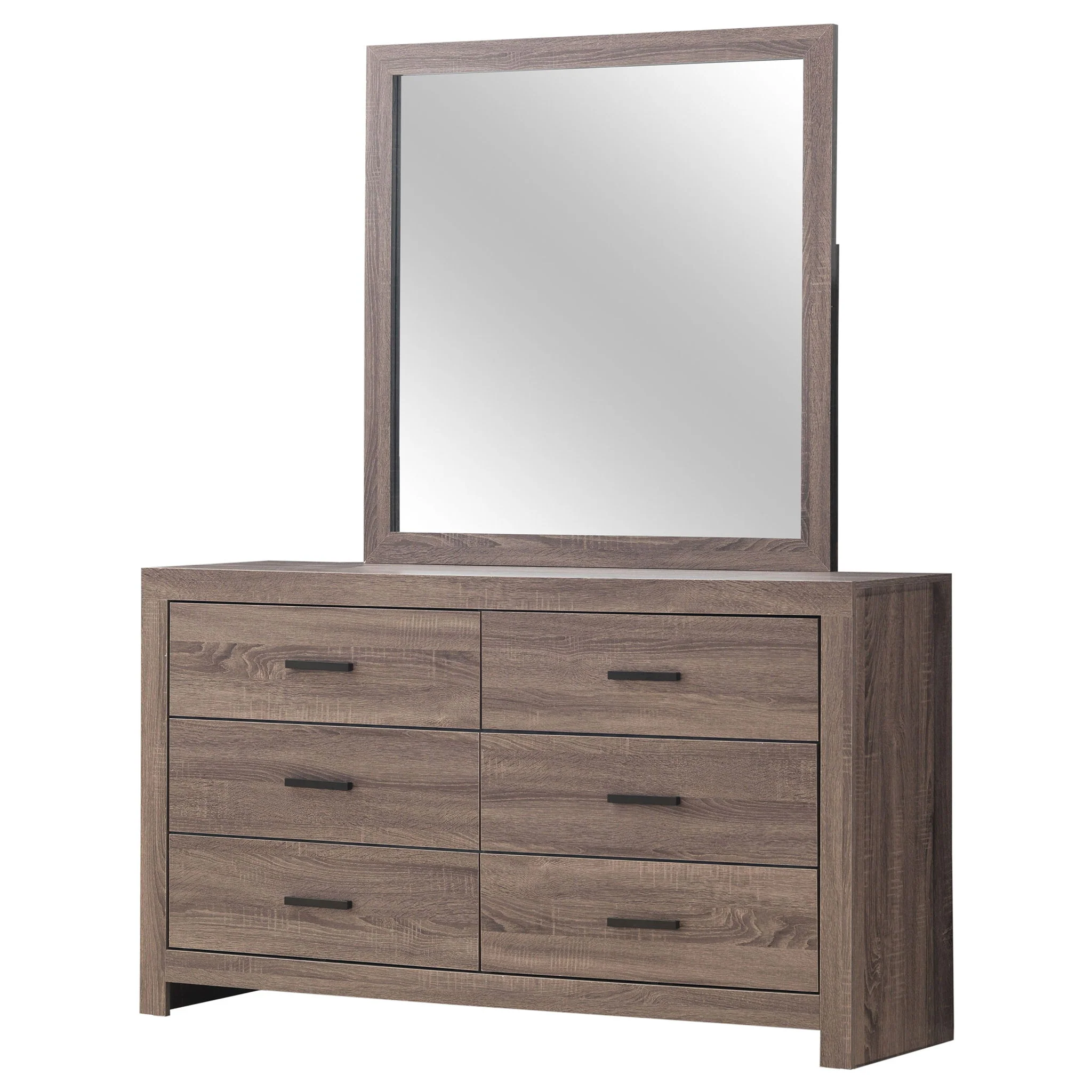 Brantford 6-drawer Dresser with Mirror Barrel Oak - Image 3