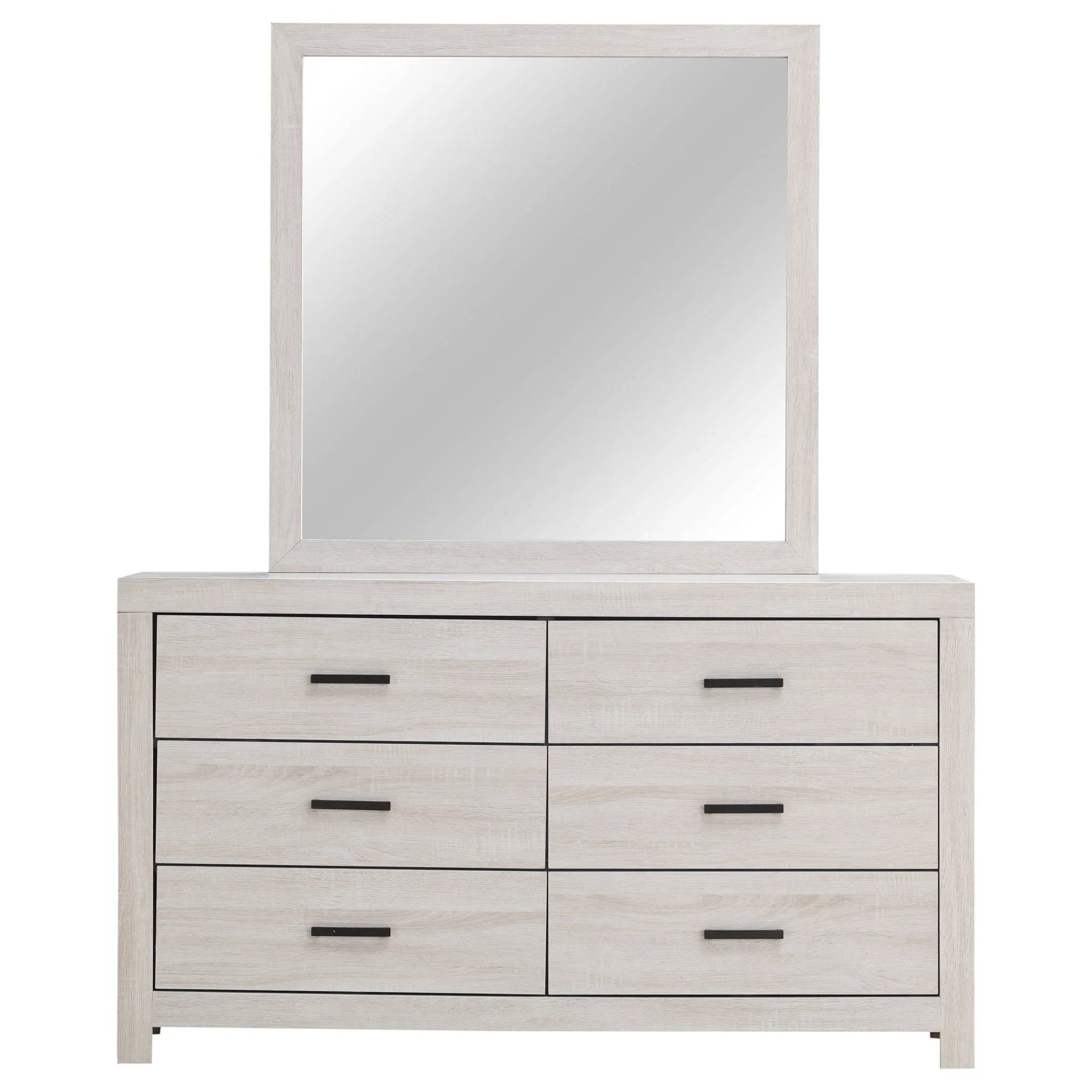 Brantford 6-drawer Dresser with Mirror Coastal White - Image 2