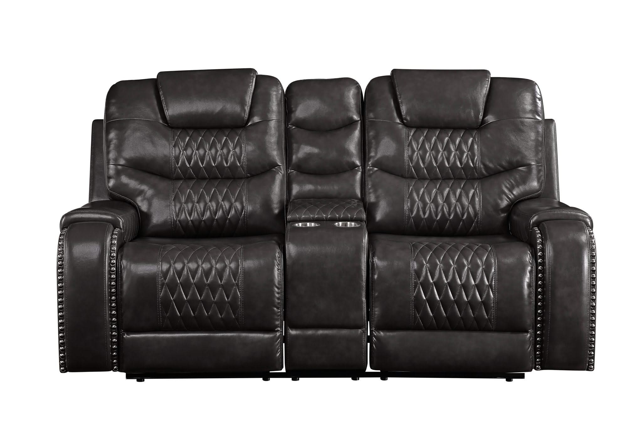 Braylon - Recliner Loveseat With Cupholder Console - Brown - Image 3