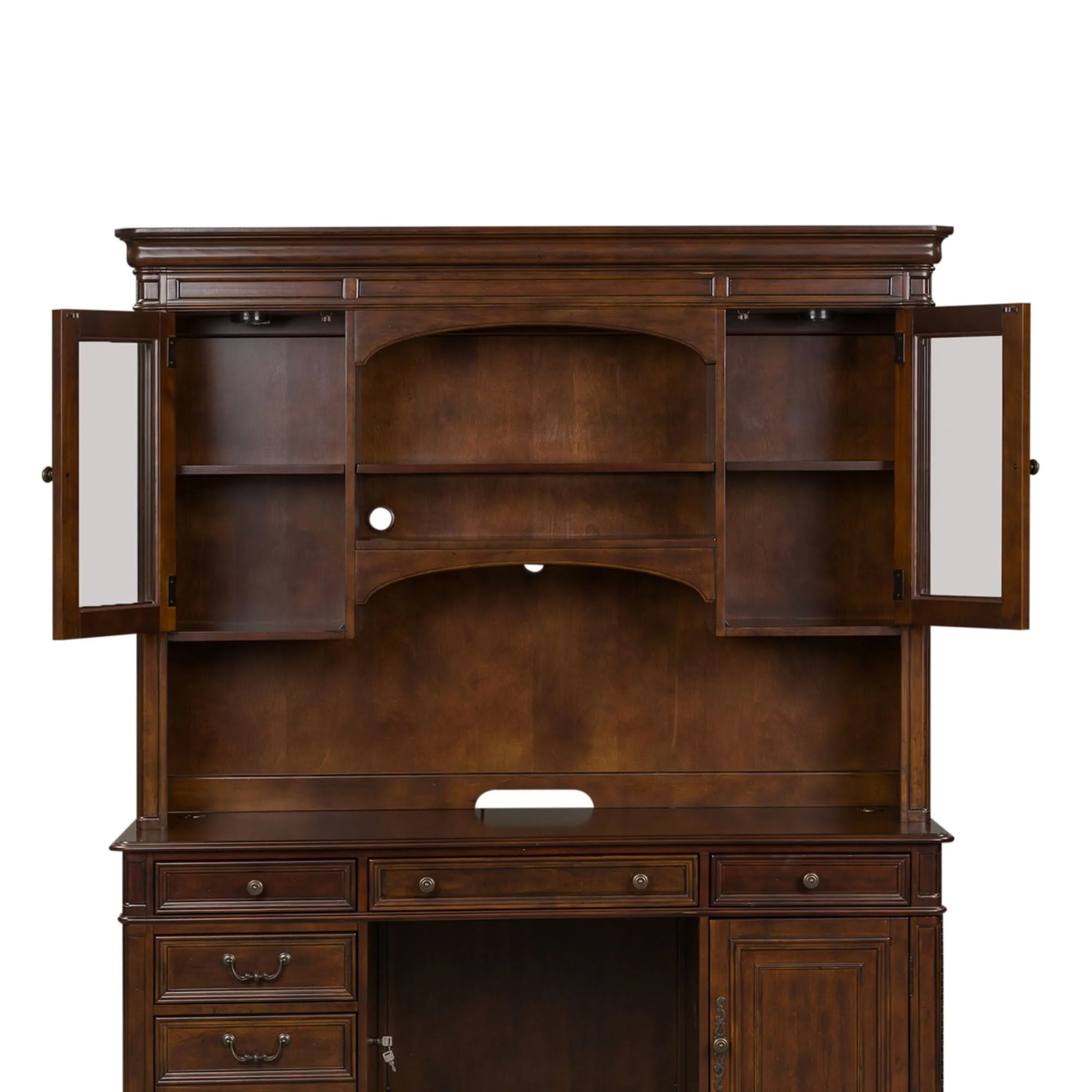Brayton Manor - Jr Executive Credenza Hutch - Cognac - Image 4
